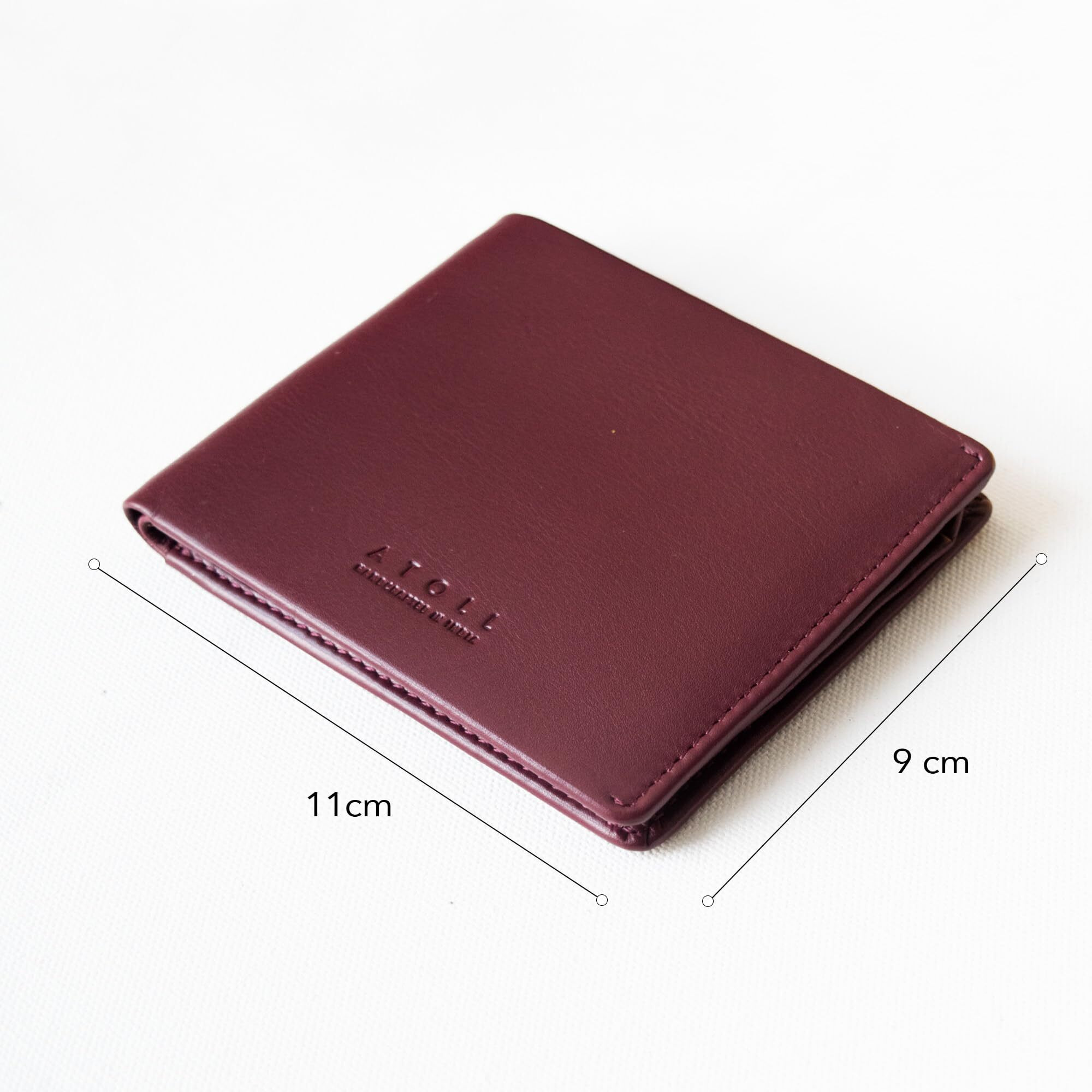 Atoll Bifold Leather Wallet For Men, Genuine Leather Wallets For Men With Rfid Blocking | 14 Slots | Rfid Protected Minimalist Slim Purse (Burgundy)