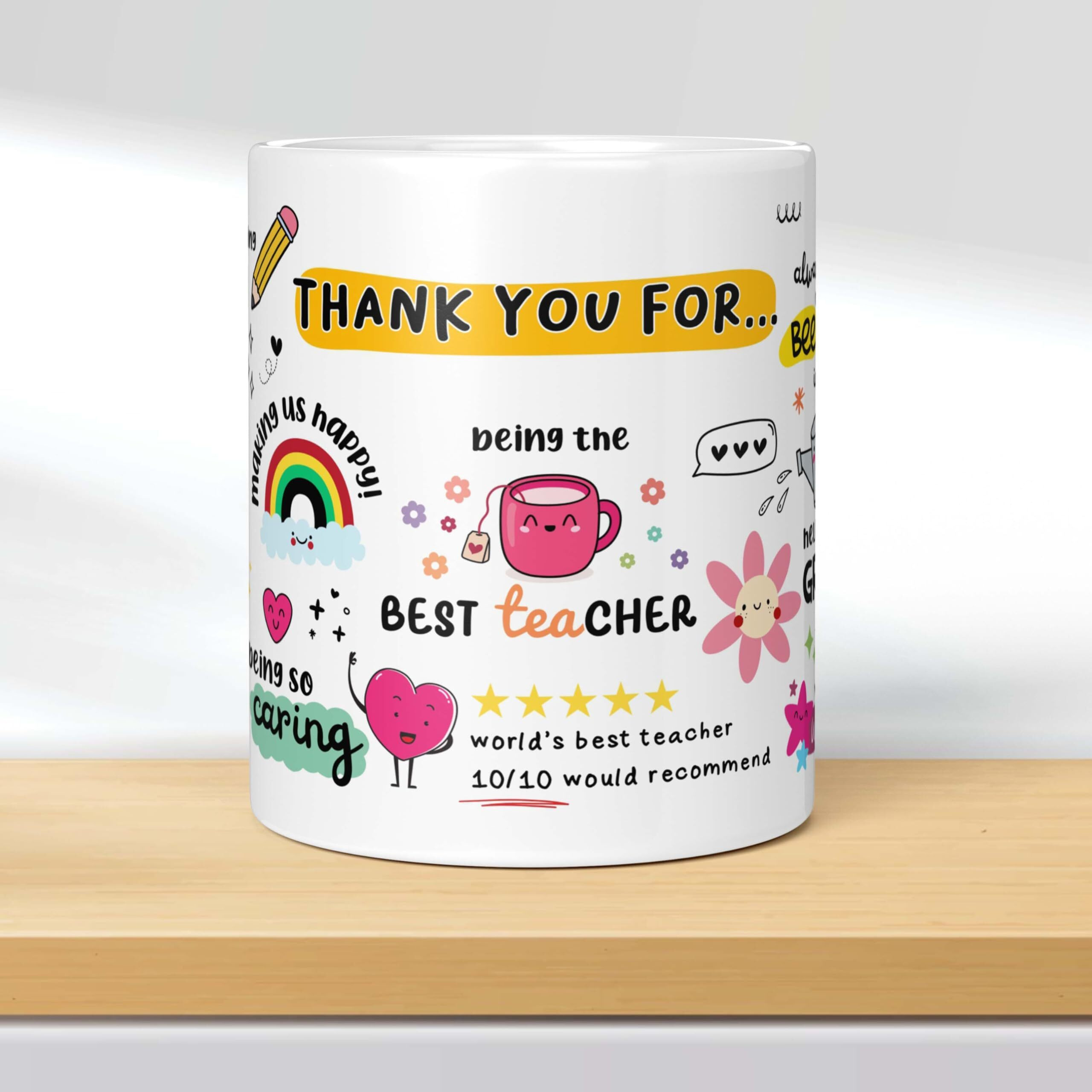 Akipi Thank You Teacher Mug, Appreciation Mug, Daily Affirmations, Teacher Thank You Gift Arm692 11Oz Ceramic Coffee/Tea Cup