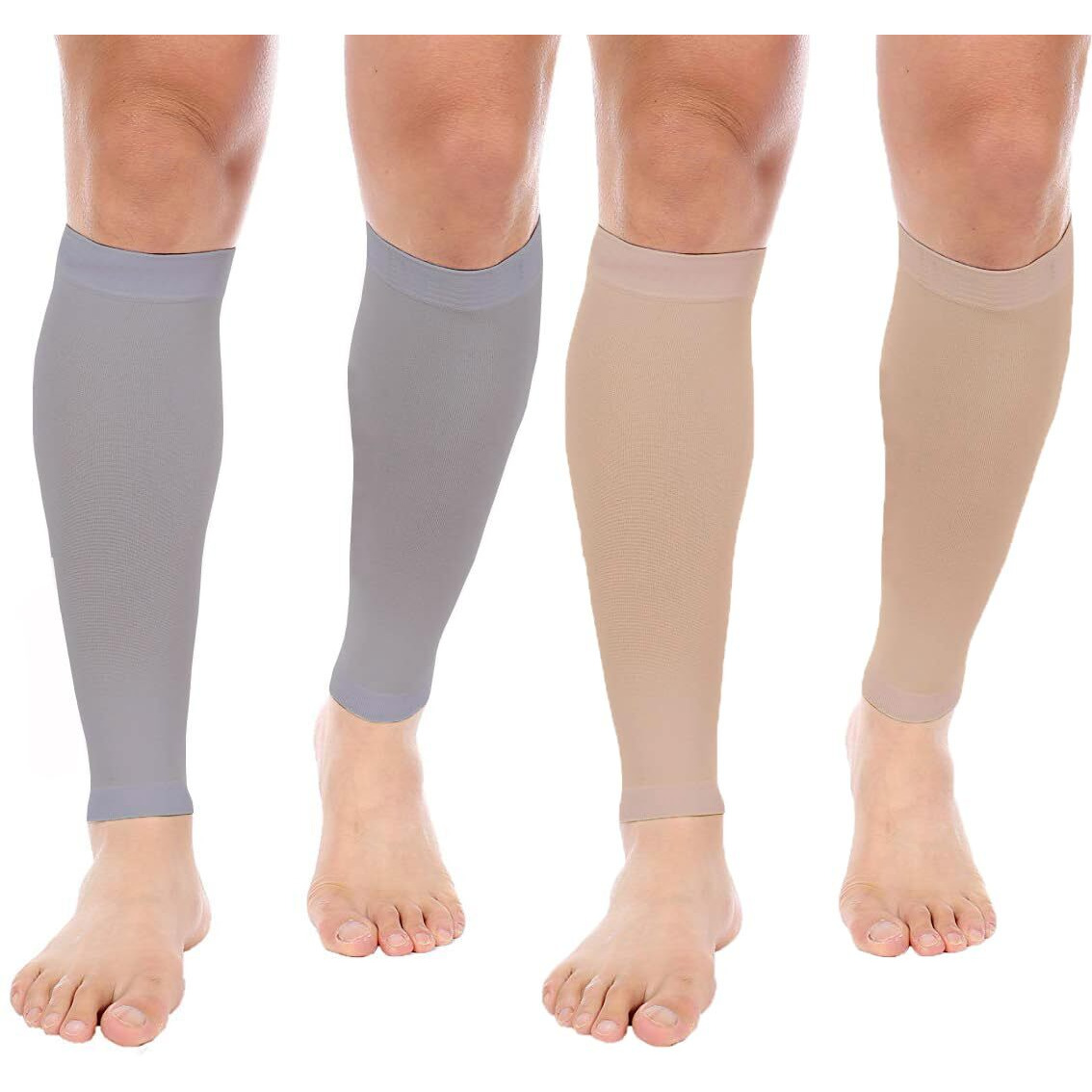 Mizuna Leg Sleeves Unisex Sports Compression Sun Protection Thigh Non-Slip Upf Cooling Full Length Cycling Riding Golf Football Running Wintercalfbeigegrey