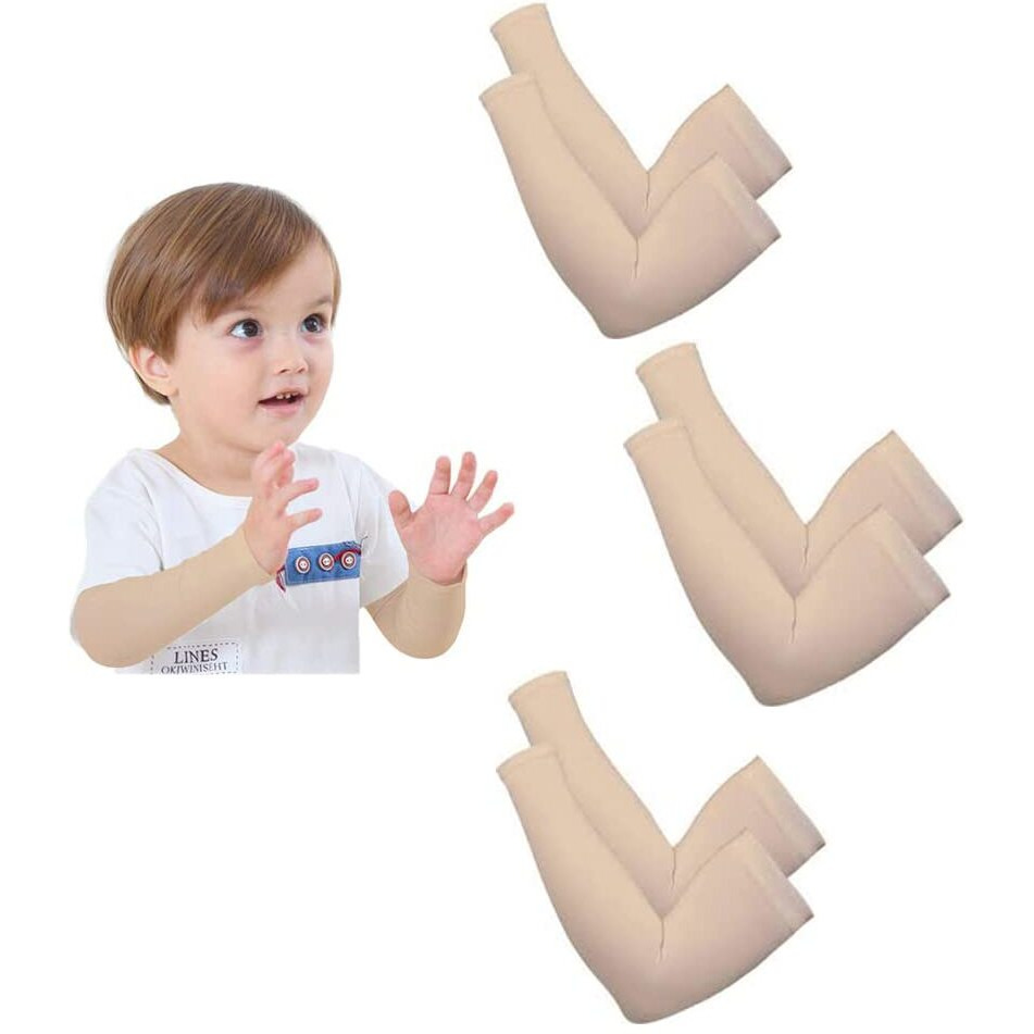 Mizuna Arm Sleeve For Kids Toddlers Unisex Sports Compression Sun Protection Upf 50Cooling Tattoo Cover Up Cycling Cricket Riding Golf Football Running Winter Beige Beige Beige