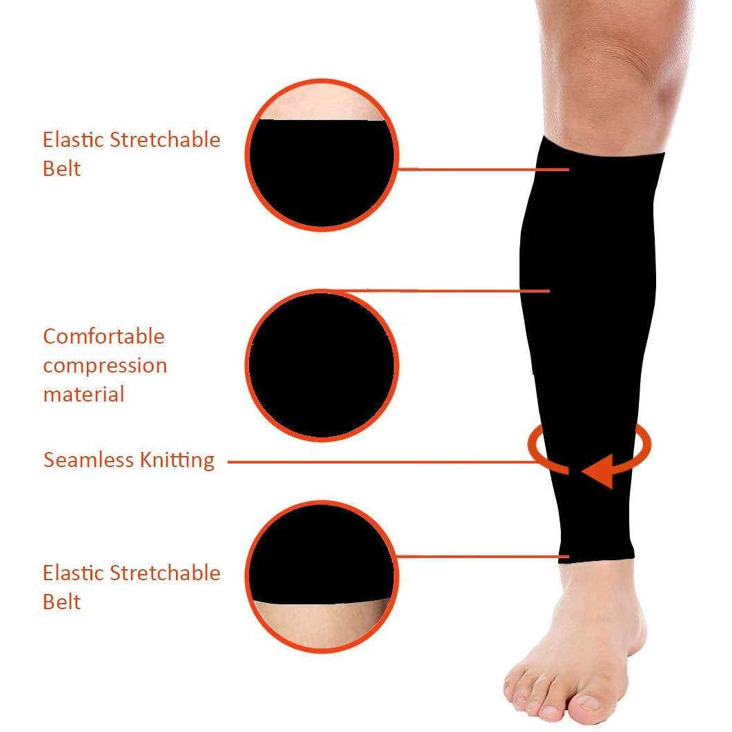 Mizuna Leg Sleeves Unisex Sports Compression Sun Protection Thigh Non-Slip Upf Cooling Full Length Cycling Riding Golf Football Running Wintercalfblackwhite