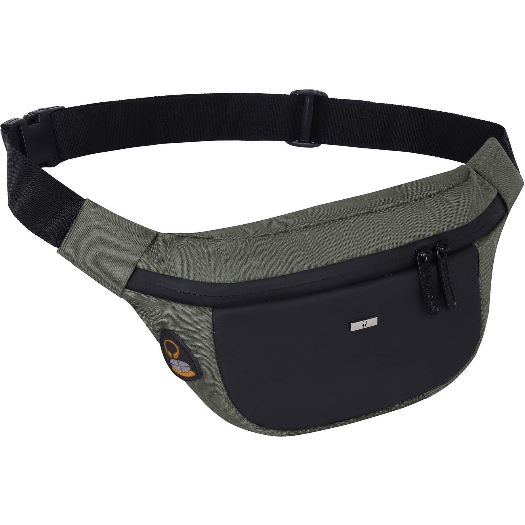 Wildhorn 2.4L Waist Bag For Men Women I Headphone Hole I Ultra Strong Stitching, Sturdy Zippers, Waterproof, Fanny Pack For Hiking Travel Camping Running Sports With Adjustable Strap (Olive)
