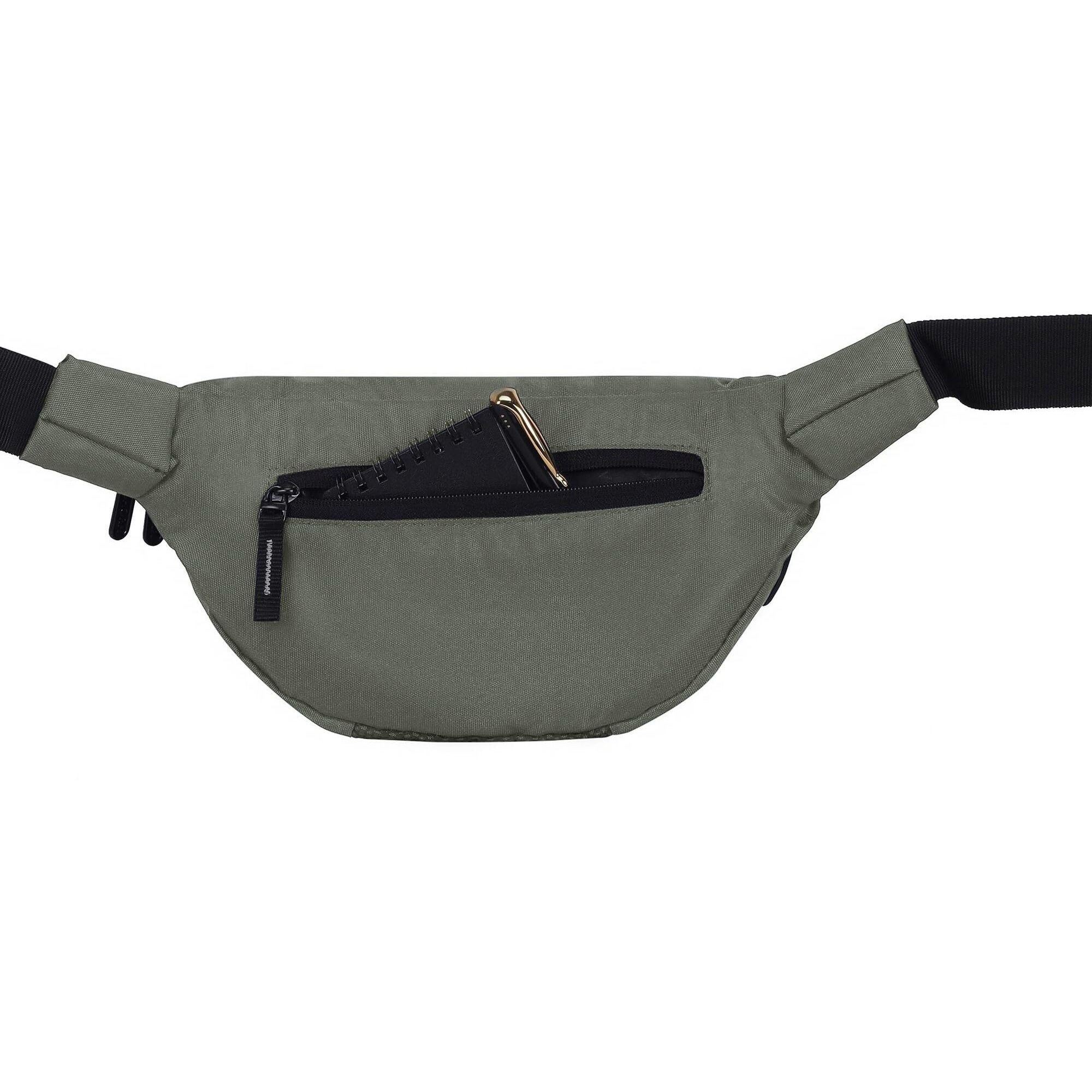 Wildhorn 2.4L Waist Bag For Men Women I Headphone Hole I Ultra Strong Stitching, Sturdy Zippers, Waterproof, Fanny Pack For Hiking Travel Camping Running Sports With Adjustable Strap (Olive)