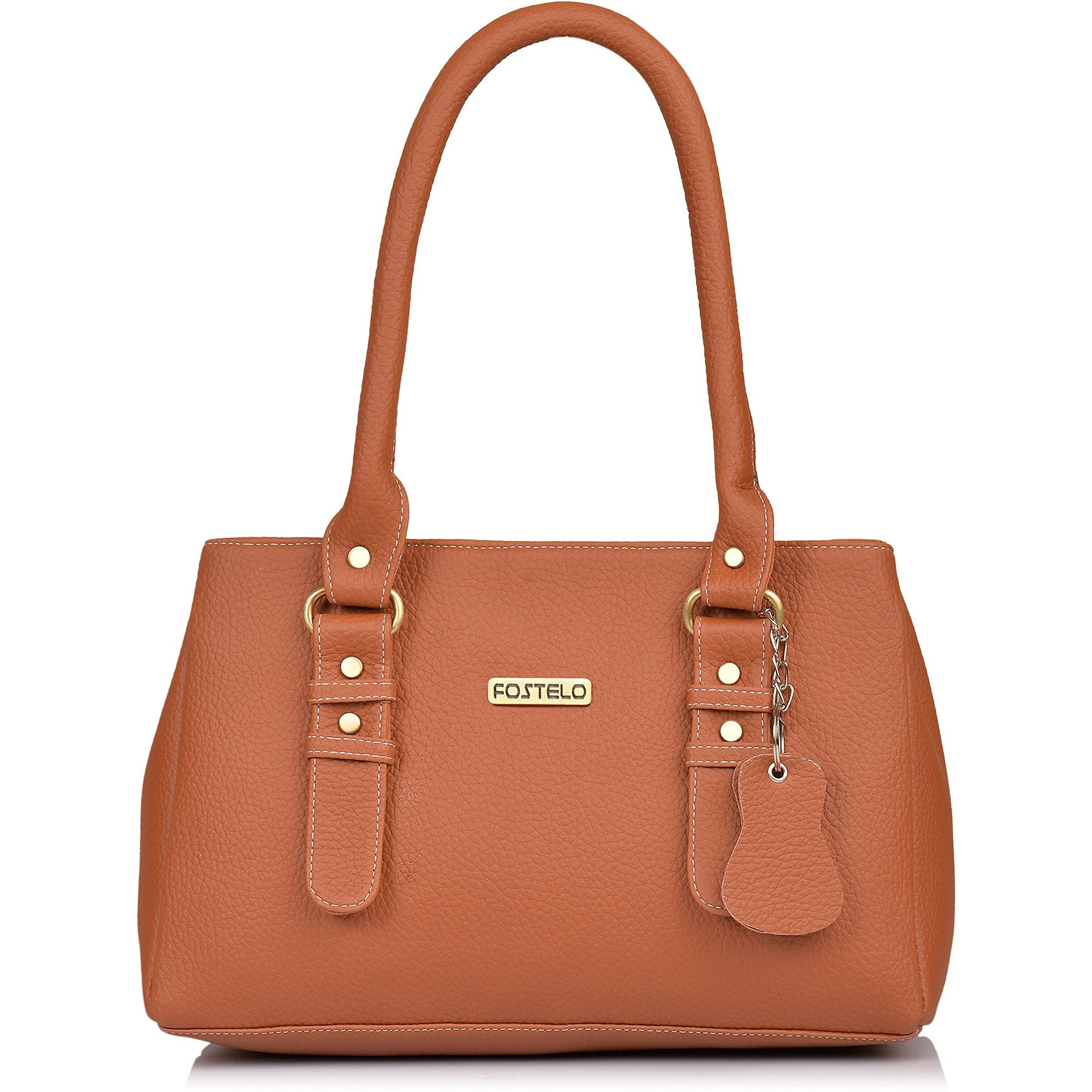 Fostelo Women's Vegan Leather Westside Handbag Shoulder Hobo Bag Ladies Purse (Tan) (Large)