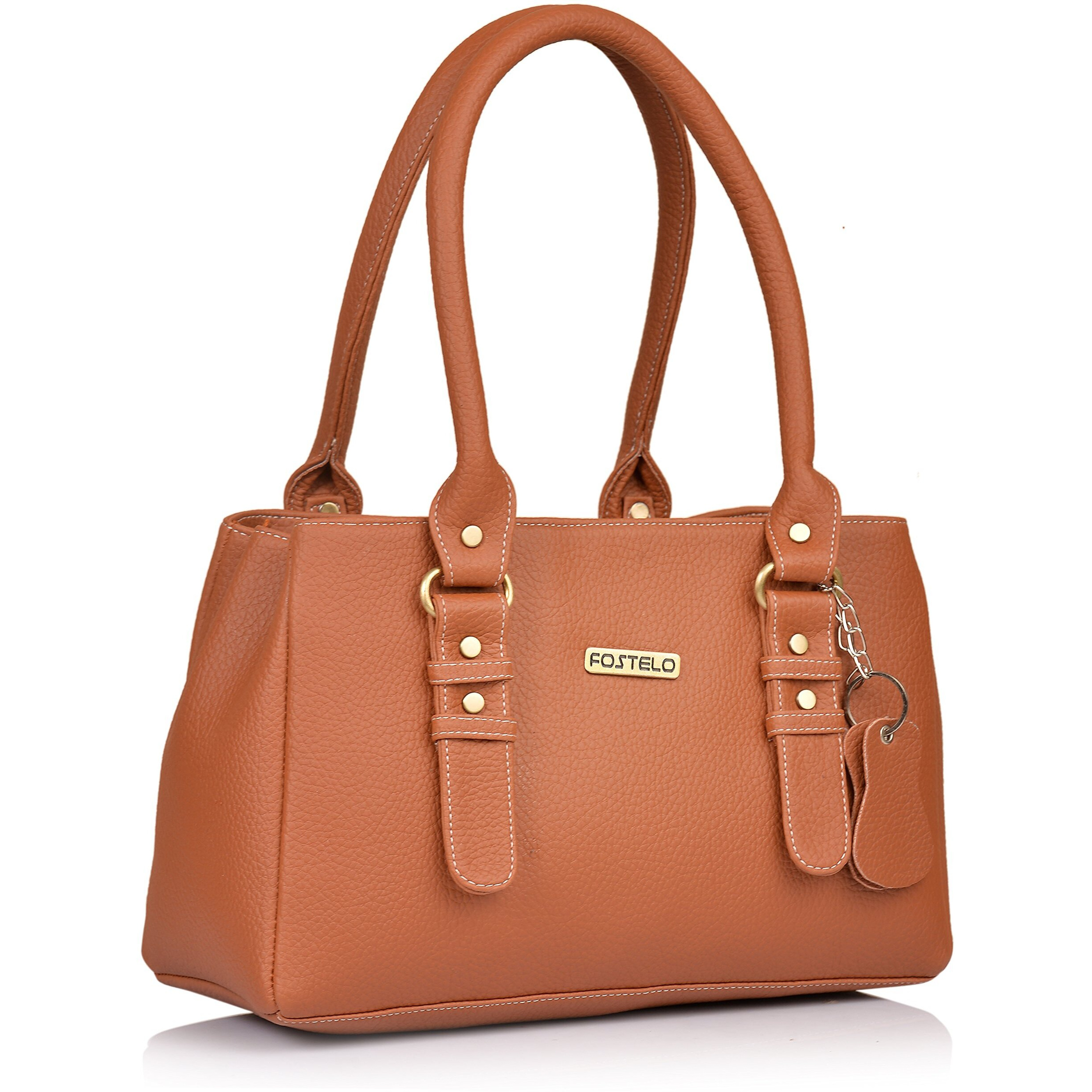 Fostelo Women's Vegan Leather Westside Handbag Shoulder Hobo Bag Ladies Purse (Tan) (Large)