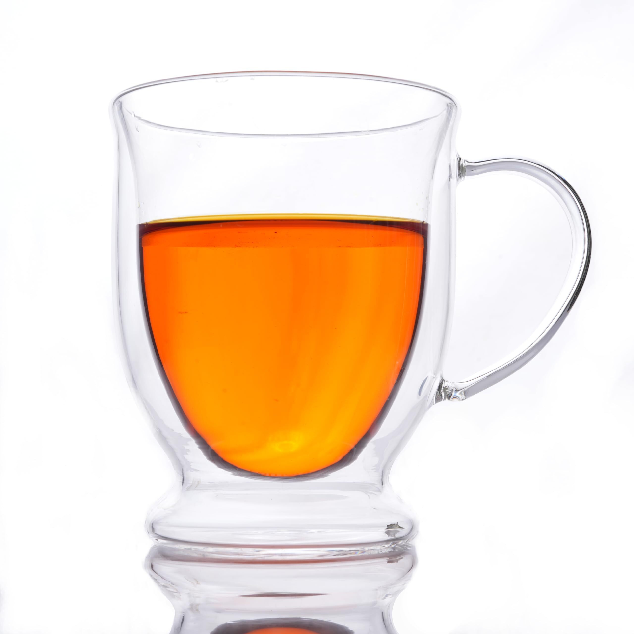 Femora Double Wall Coffee Mug 250Ml (8 Ounces), (Pack Of 1), Clear Glass With Handle, Insulated Cappuccino, Tea, Latte Cup - Heat Resistant