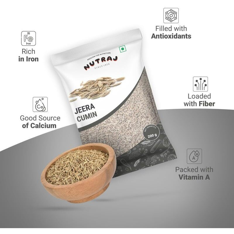 Nutraj Jeera 400G (200Gm X 2) | Cumin Seed | Sabut Jeera | Whole Spices | Sabut Masala