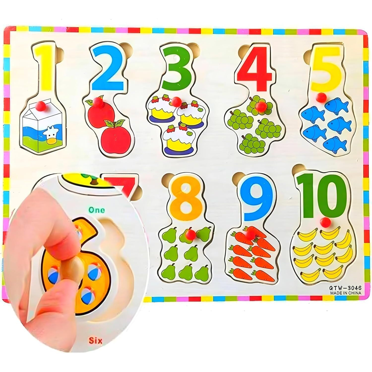 Verat Wooden Numbers Puzzle Numbers 1 To 10, Learning Toy For Toddlers, Perfect Wooden Latter Number Puzzle, Educational Kids Puzzles, Toddler Wooden Puzzles, Best Number Toys, Montessori Education