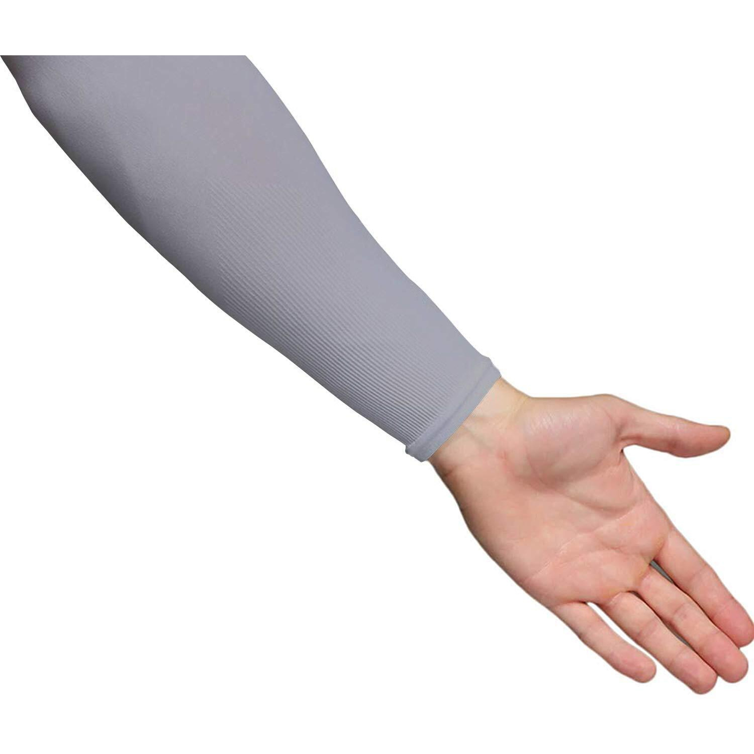 Mizuna Arm Sleeve Unisex Sports Compression Sun Protection Uv Upf 50 Cooling Sleeve Tattoo Cover Up Men & Women Cycling Cricket Biking Riding Golf Football Basketball & Running Grey Combo Of 2