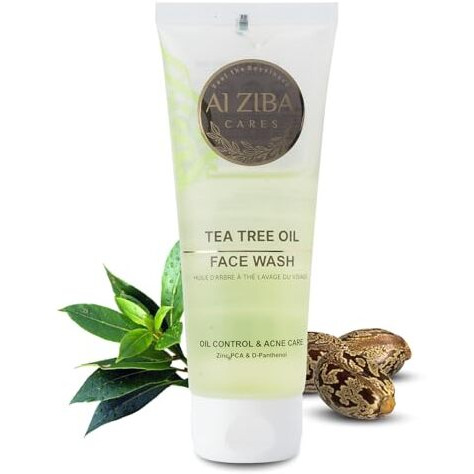 Alziba Cares Tea Tree Face Wash For Acne And Oil Control, Clean And Clear Skin Added With Zinc Pca & D-Panthenol For Smooth And Radiant Skin | Both For Men And Women -100 Ml (Pack Of 1)