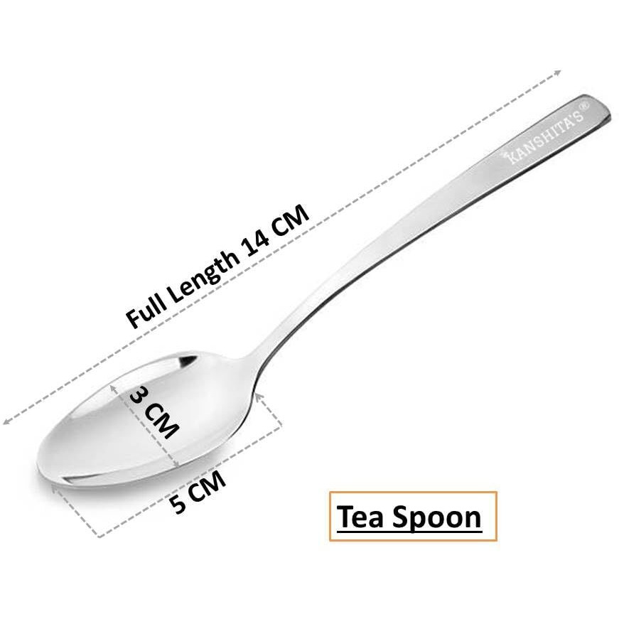Kanshita's Rasoiware Stainless Steel Tea Spoon, Food Grade Steel For Home & Kitchen Set Of 12 Pcs