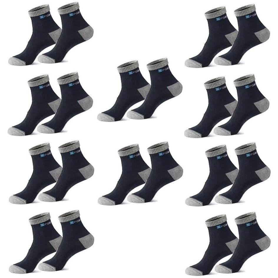 Ferry Cherry Comfortable 5 Pairs Cotton Sports Ankle Socks For Men (10 Pairs -Blue)