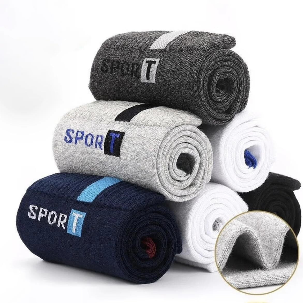 Ferry Cherry Comfortable 5 Pairs Cotton Sports Ankle Socks For Men (10 Pairs -Blue)