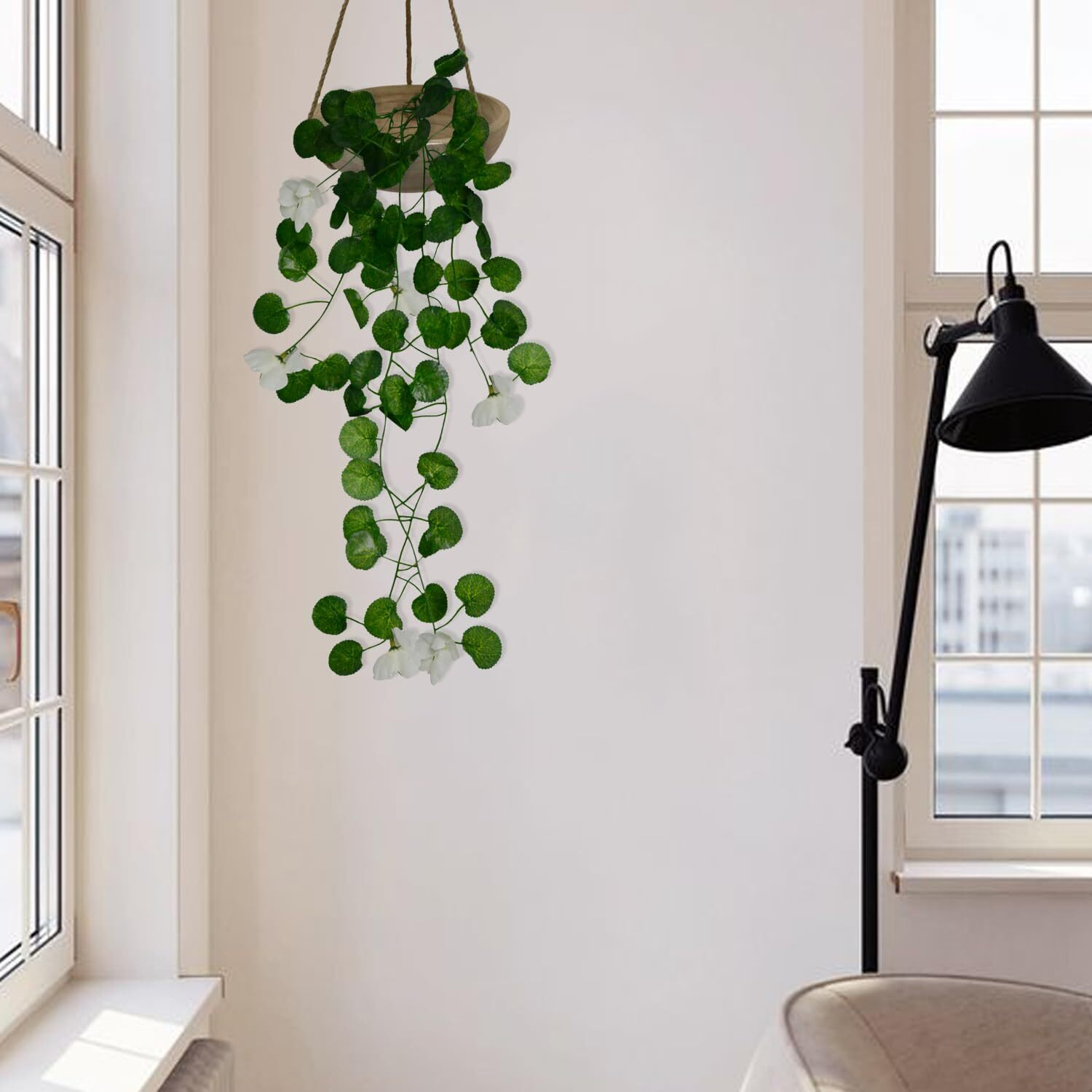 Decorebugs Artificial Flower Plants Leaves Hanging Ivy Garlands Plant Greenery Vine Creeper Home Decor Door Wall Balcony Decoration Party Festival Craft (Pack Of 1)