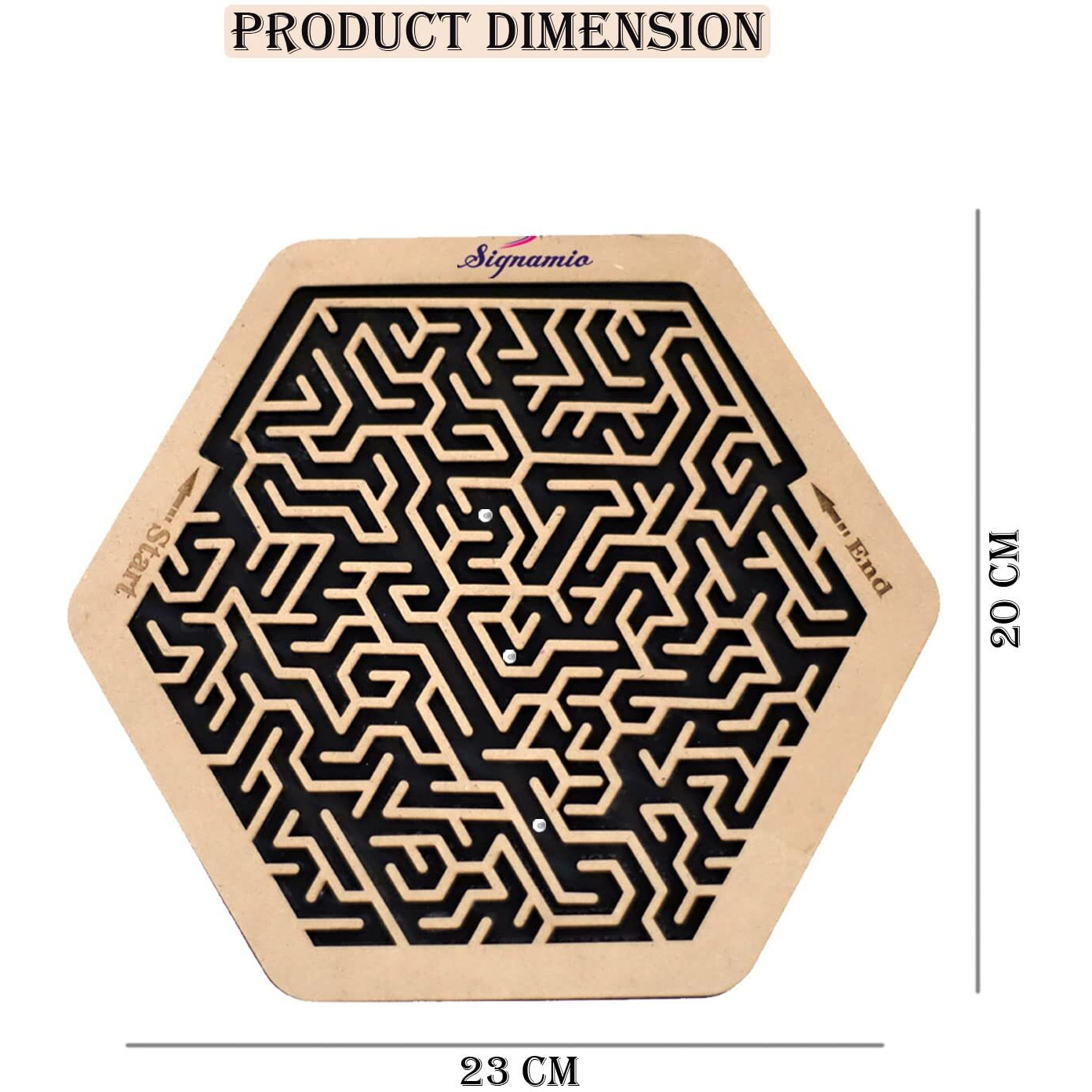 Signamio Indoor Wooden Puzzle Game Hexagon Maze Ball - Engaging Mind Games For Kids & Adults, Perfect Brain Teaser & Time Pass Activity, Ideal Wooden Board Game For All Ages