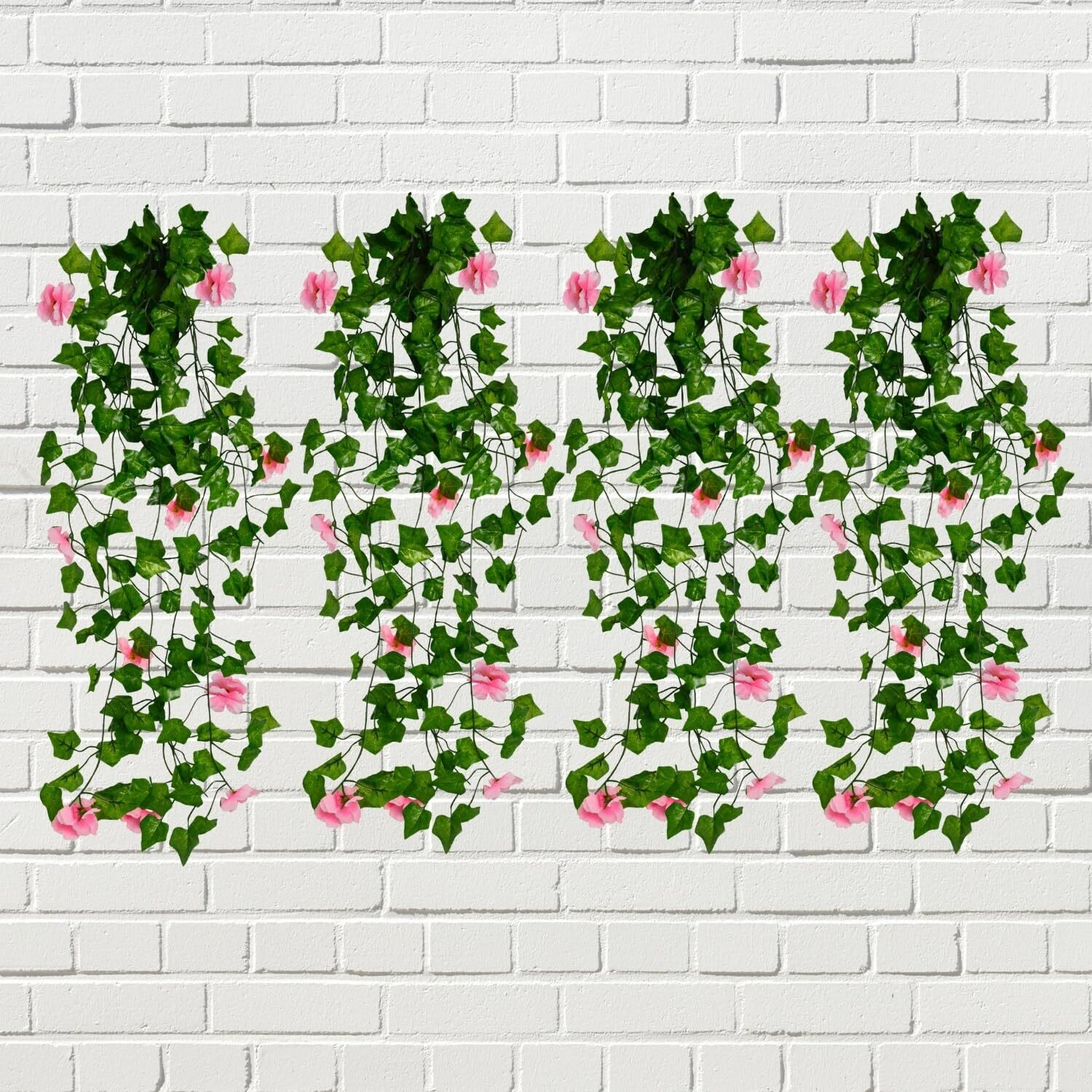 Decorebugs Artificial Flower Plants Leaves Hanging Ivy Garlands Plant Greenery Vine Creeper Home Decor Door Wall Balcony Decoration Party Festival Craft (Pack Of 4)