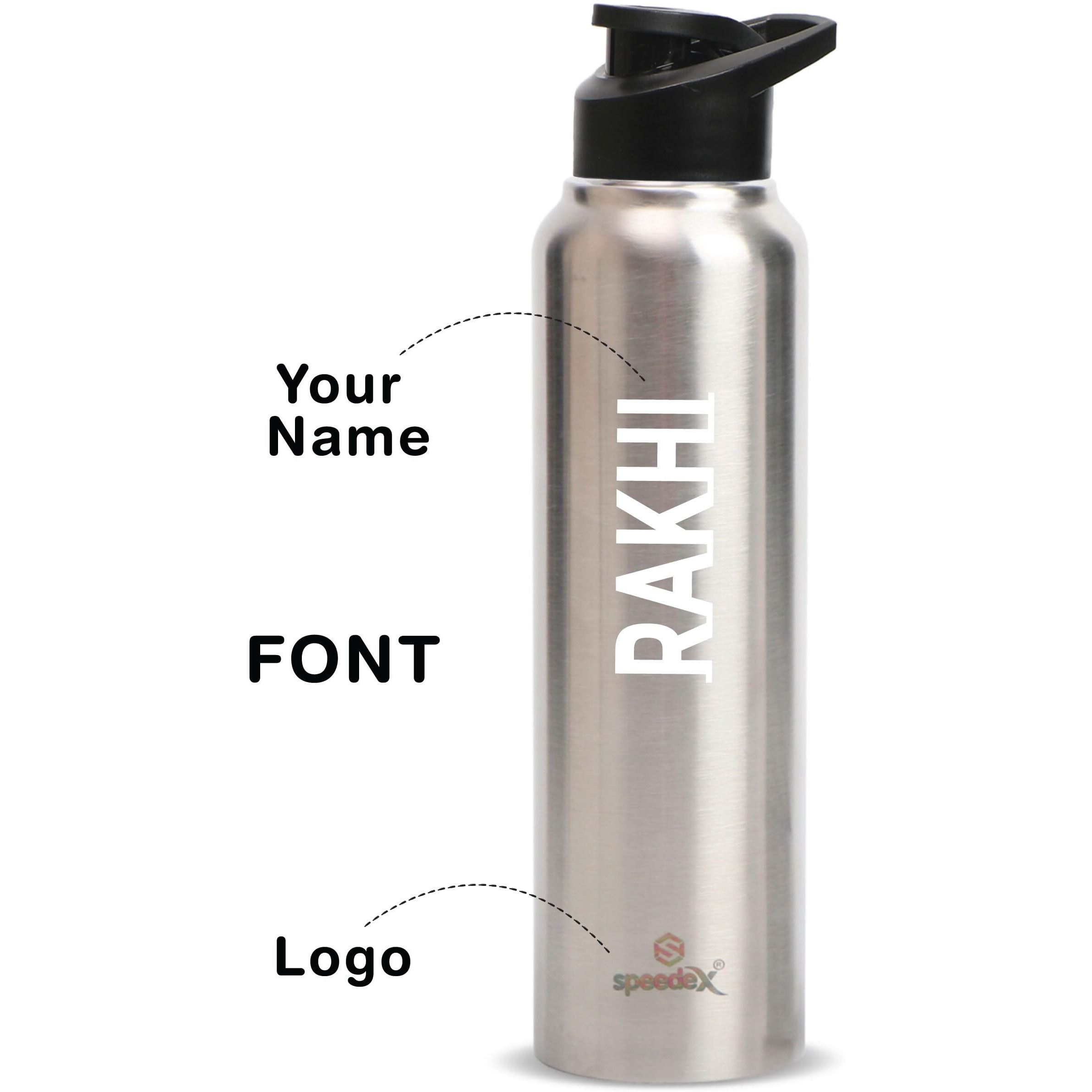 Speedex Stainless Steel Water Bottle 1 Ltr For Kids, Boys, Girls, 1 Litre Bottles For Gym, Sports, Fridge Use, School & Office - 1000Ml, Silver Colour, Sipper Cap