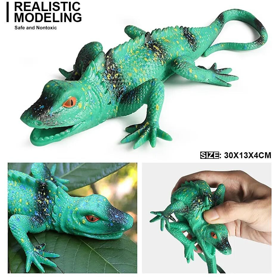 Super Toy Reptile Toy For Kids Realistic Gecko Lizard Figurine Rubber Animal Cold Blooded Lifelike Soft Prank Toys Educational Gift Boys Girls Props Toys
