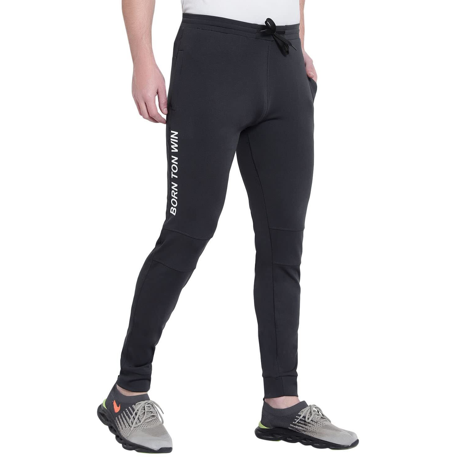 Blue Star Shark Men's Slim Fit Track Pants  Joggers For Running, Gym, Sports, And Casual Wear | Multipurpose Activewear Lower For Men & Boys | Stylish Summer Trousers & Night Pants, Black, 2Xl