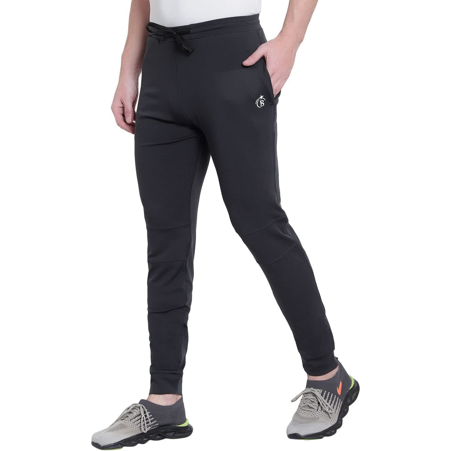Blue Star Shark Men's Slim Fit Track Pants  Joggers For Running, Gym, Sports, And Casual Wear | Multipurpose Activewear Lower For Men & Boys | Stylish Summer Trousers & Night Pants, Black, 2Xl