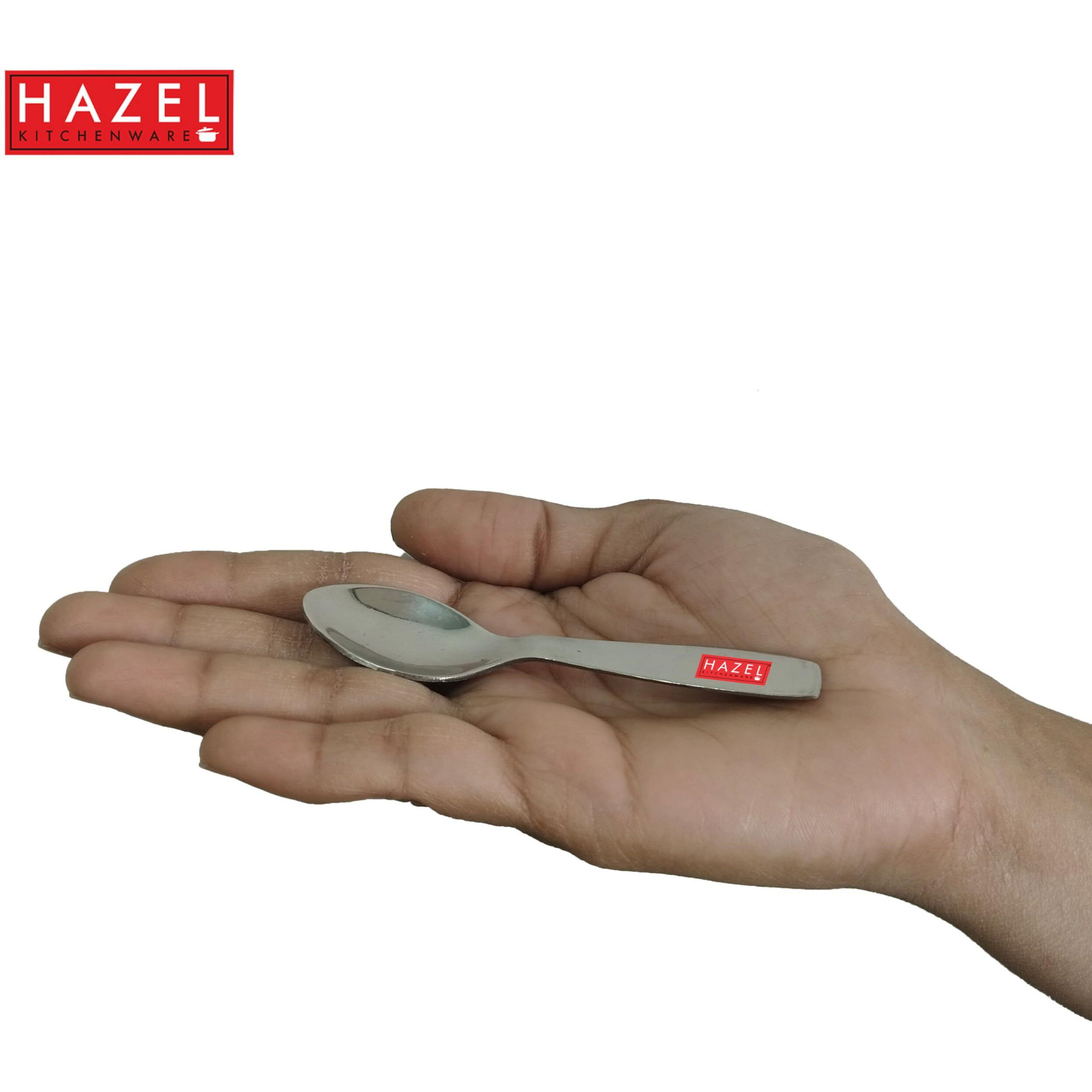 Hazel Stainless Steel Masala Spoons For Small Containers Mini Spoon For Masala Dabba Spices Spoons, Set Of 12, 8.8 Centimeters