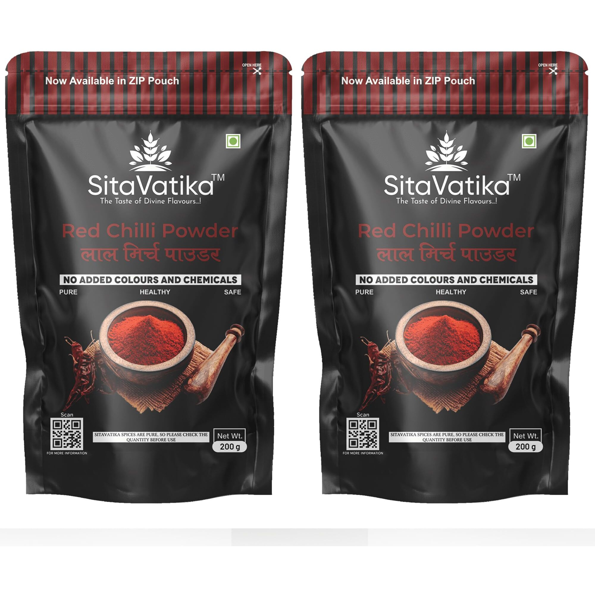 Sitavatika Natural Red Chilli Powder 400Gm With Good Spicy Taste And Colorful Spices Lal Mirch Powder For Spicing Up Food No Added Colours And Chemical Pack Of 2 X 200Gm