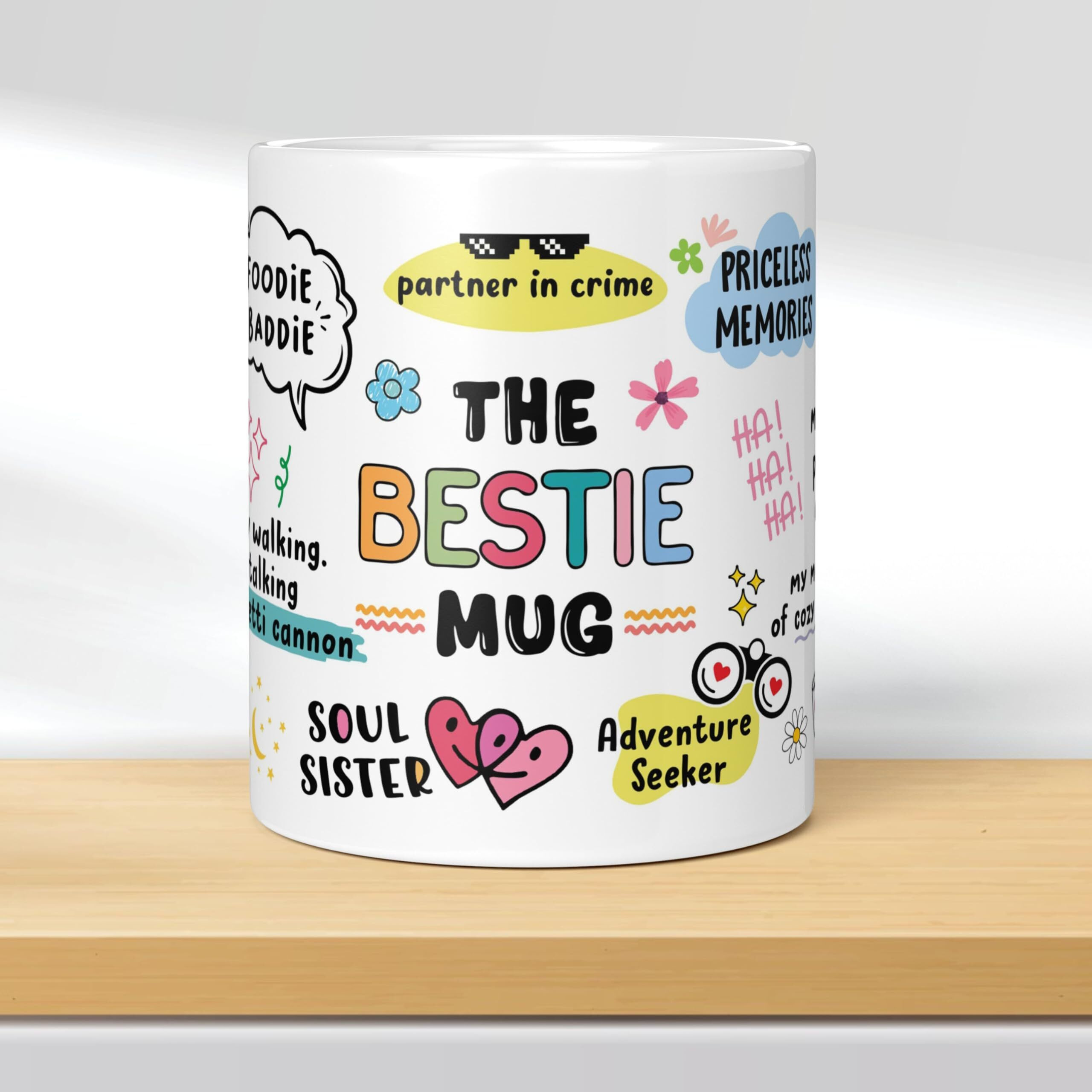 Akipi The Bestie Mug - Gift For Your Best Friend, Happy Place, Soul Sister, Birthday And Anytime Gift For Her Arm695 11Oz Ceramic Coffee/Tea Cup