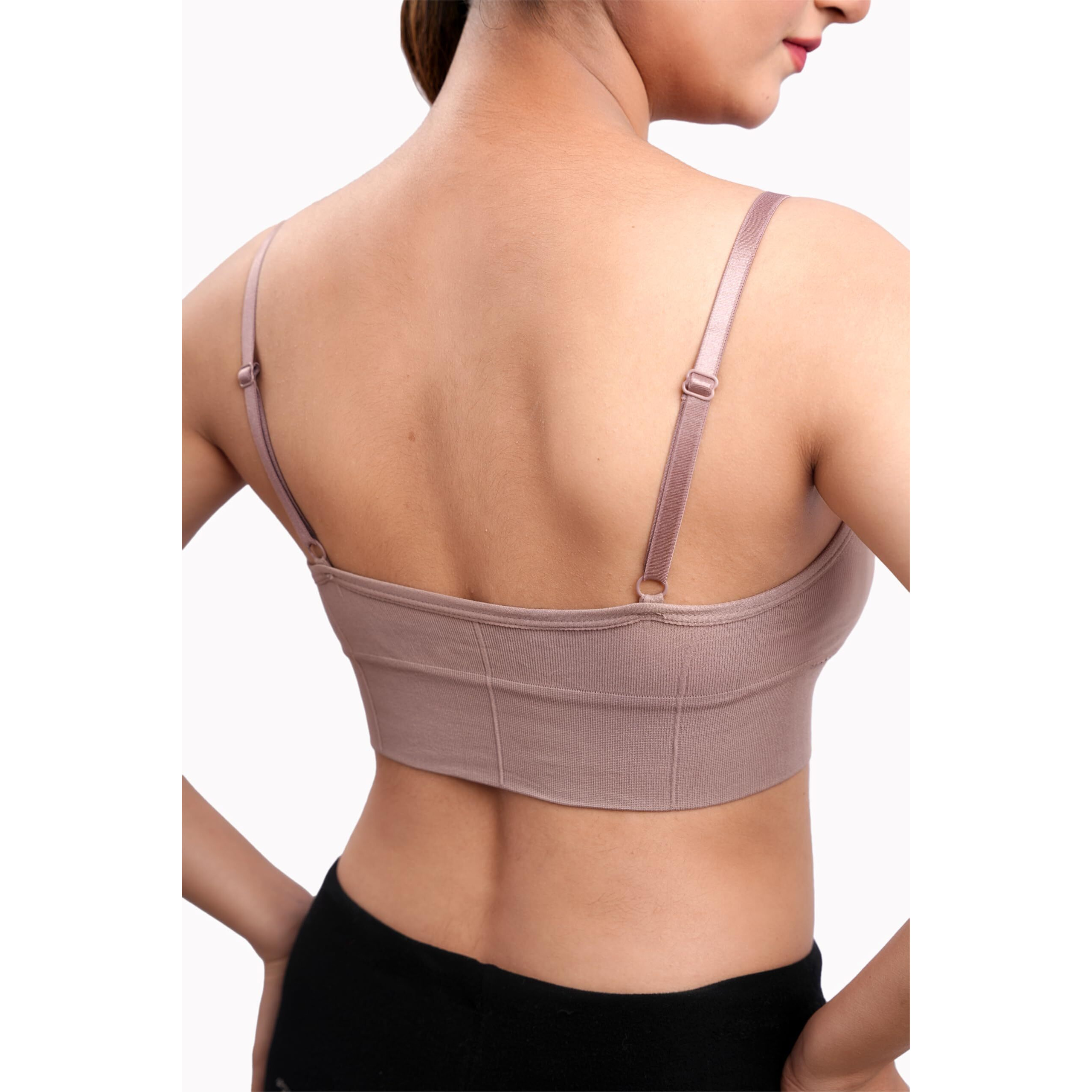 Texello Women's Cotton Wire-Free Full Coverage Lightly Padded Sports Bra - Comfortable & Supportive Everyday Wear - Pack Of 3 (Size- M, Multicolor)