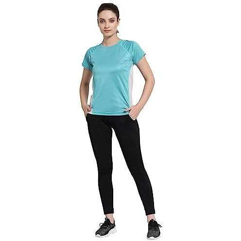 Uzarus Womens Dry Fit Workout Top Sports Gym Regular Fit T-Shirt (Xl, Pine Green)