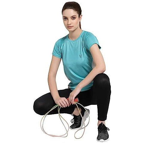 Uzarus Womens Dry Fit Workout Top Sports Gym Regular Fit T-Shirt (Xl, Pine Green)