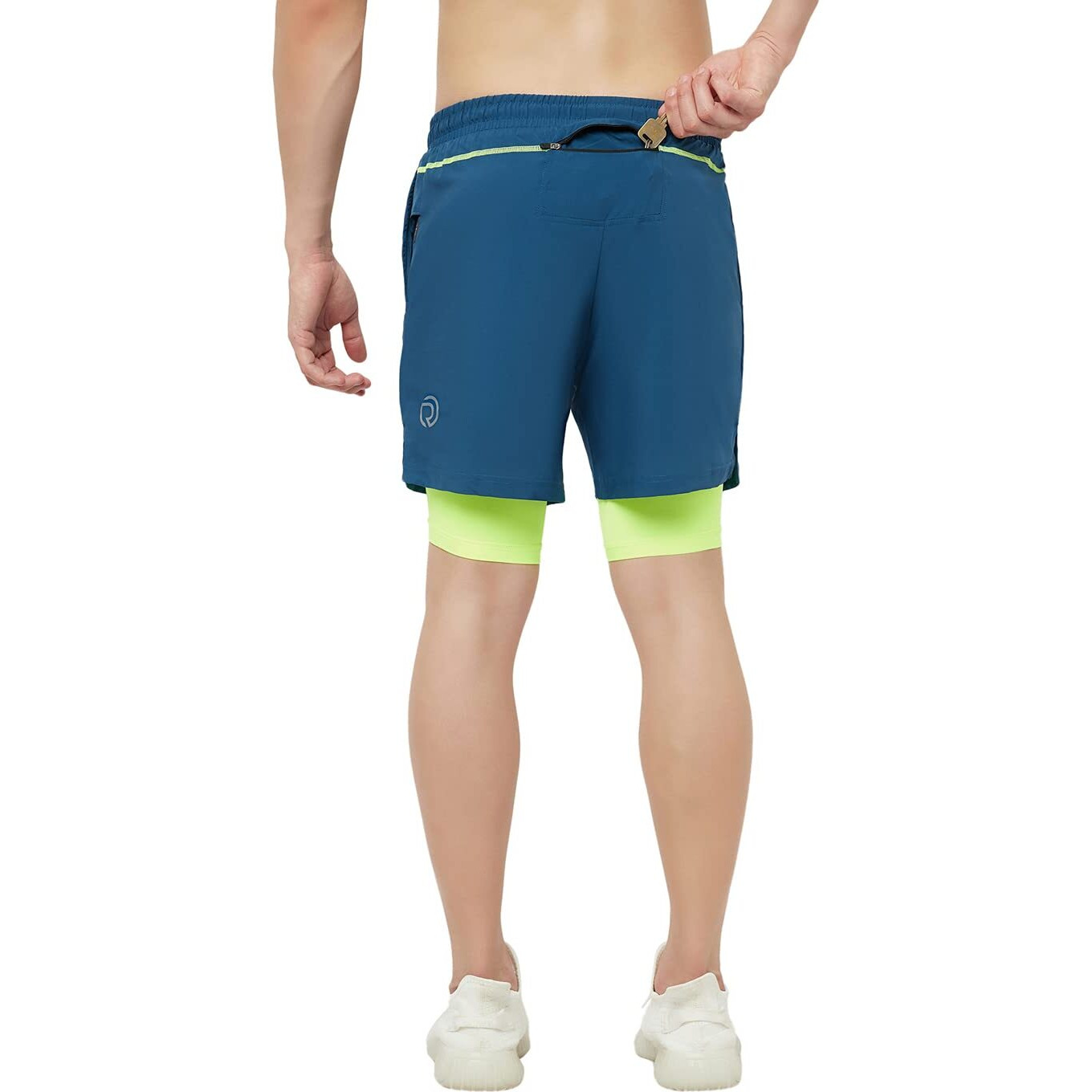 Truerevo 2 In 1 Running Sports Shorts For Men With Mobile Phone Pocket Light Weight Quick Dry Fabric For Gym Athletic(161115Blutl_Xxl_Blue_Xxl)