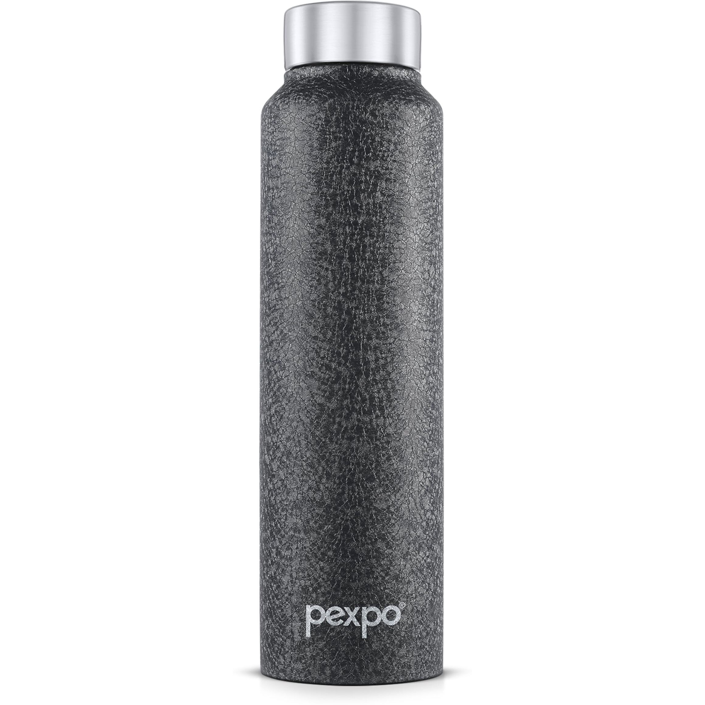 Pexpo Chromo Stainless Steel Sports/Fridge Water Bottle 750Ml, Black | Eco Friendly | Bpa Free | Water Bottle For Office, Gym, School, Yoga, Trekking, Men, Women And Kids