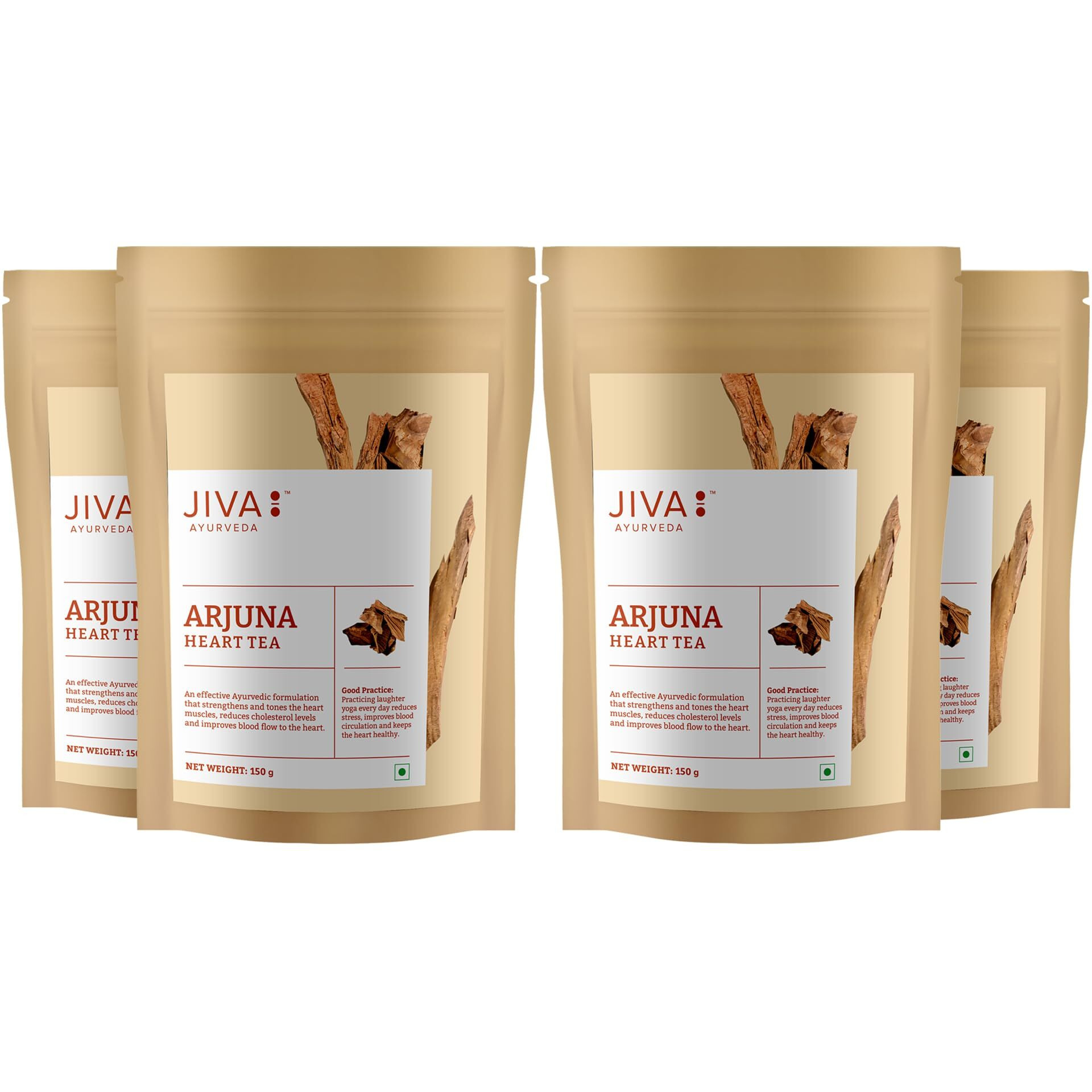 Jiva Arjuna Tea - 150 Gram (Pack Of 4) Natural Ayurvedic Tea, Assam