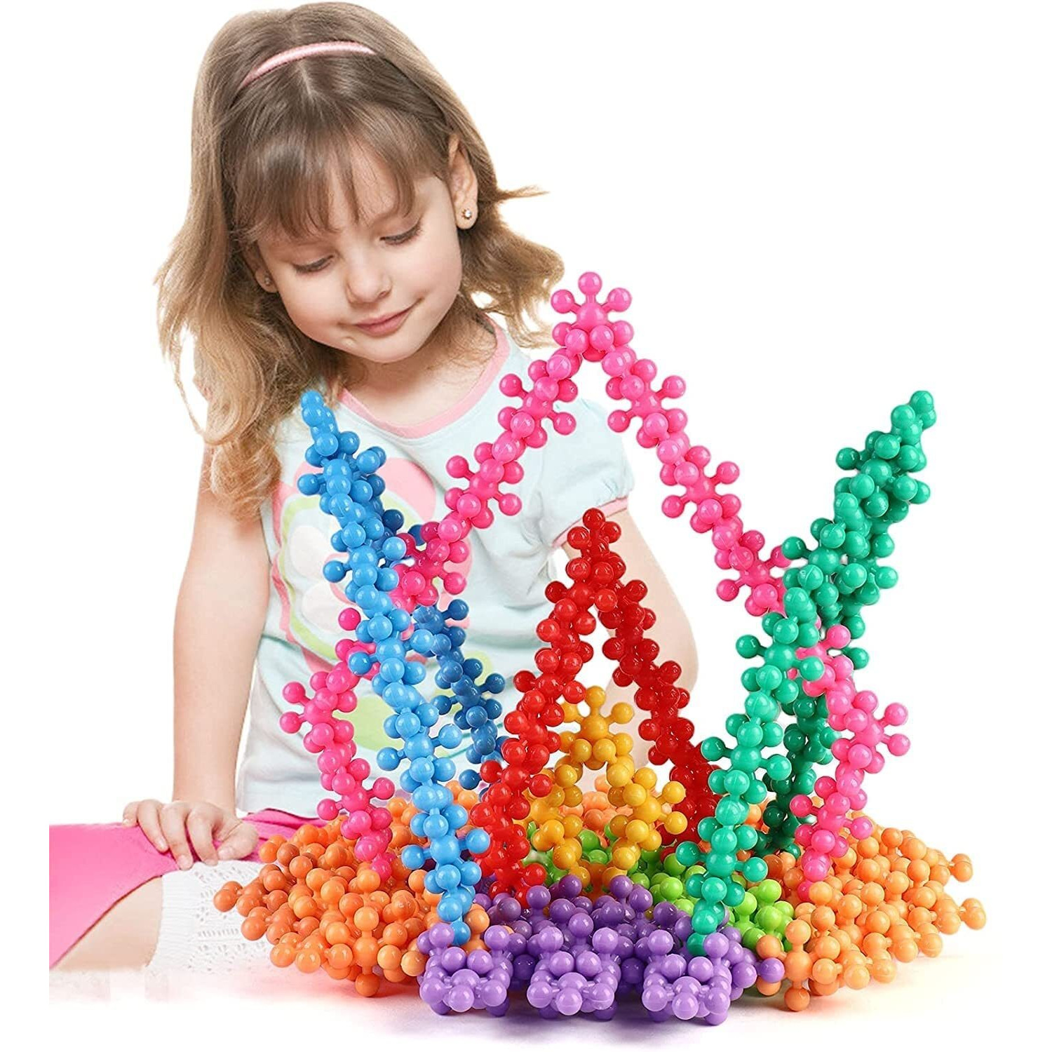 Ferio 50Pcs Star Blocks For Kids Star Link Block Toys For Kids Educational Toys For Kids Construction Building Blocks (For 3+ Year, Multicolor, Pack Of 50)