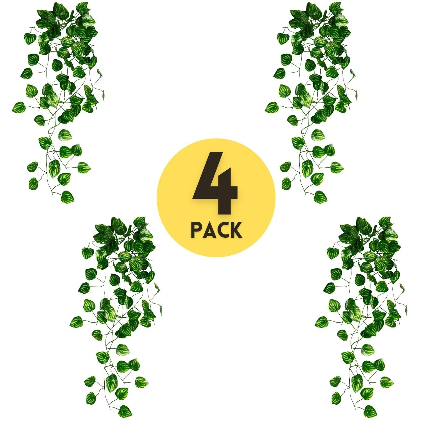 Decorebugs Artificial Plants Leaves Hanging Ivy Garlands Plant Greenery Vine Creeper Home Decor Door Wall Balcony Decoration Party Festival Craft (Pack Of 4)