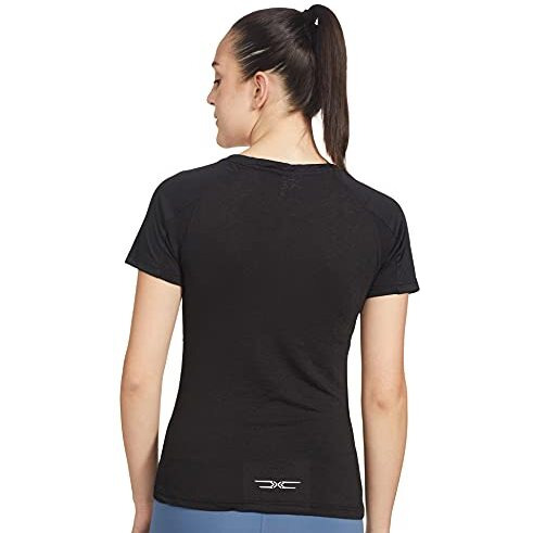 Campus Sutra Graphic Print Women Round Neck Black Sports Jersey(Az18Csj_Jrsub03_W_Pln_Bl_Az_M)