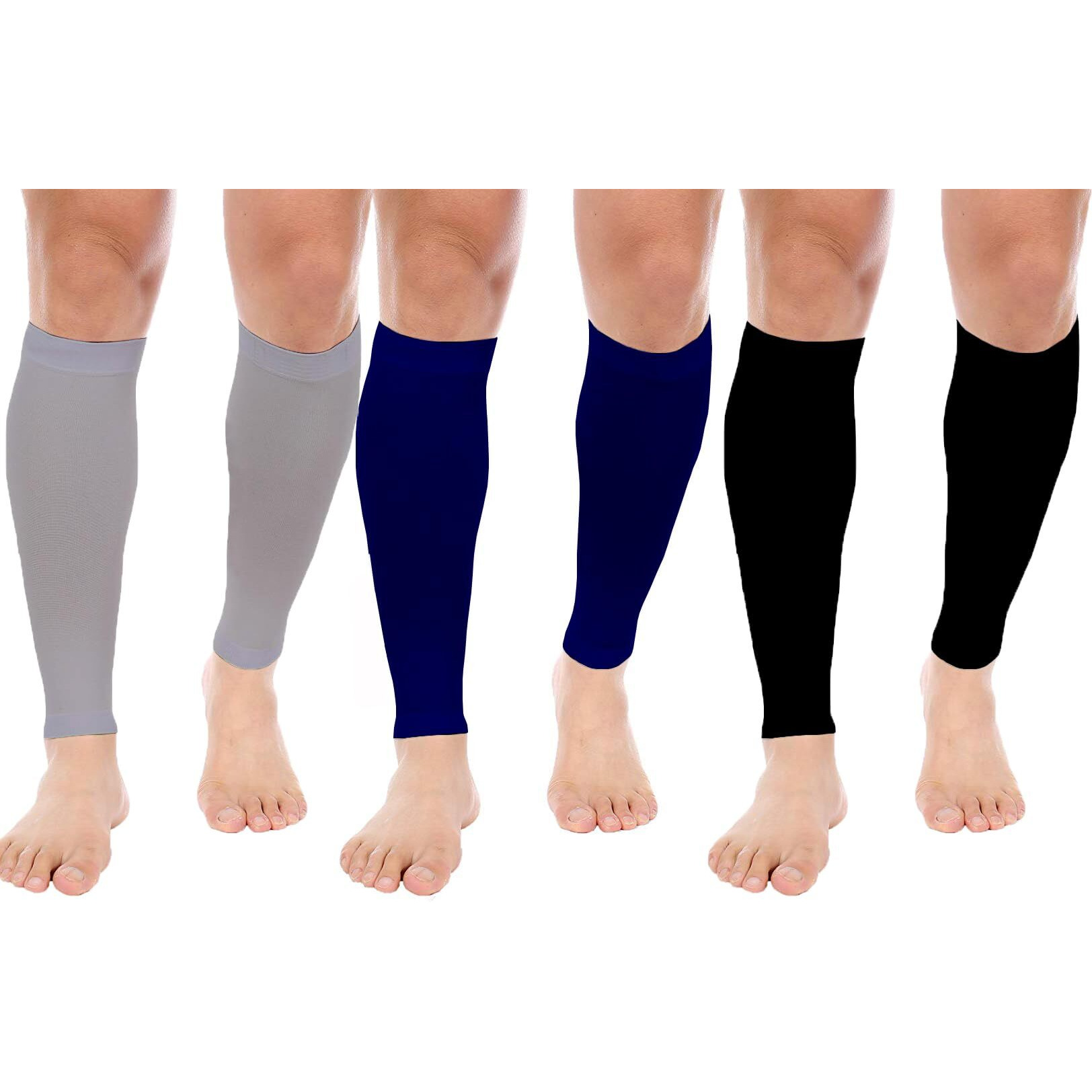 Mizuna Leg Sleeves Unisex Sports Compression Sun Protection Thigh Non-Slip Upf Cooling Full Length Cycling Riding Golf Football Running Wintercalfblackbluegrey
