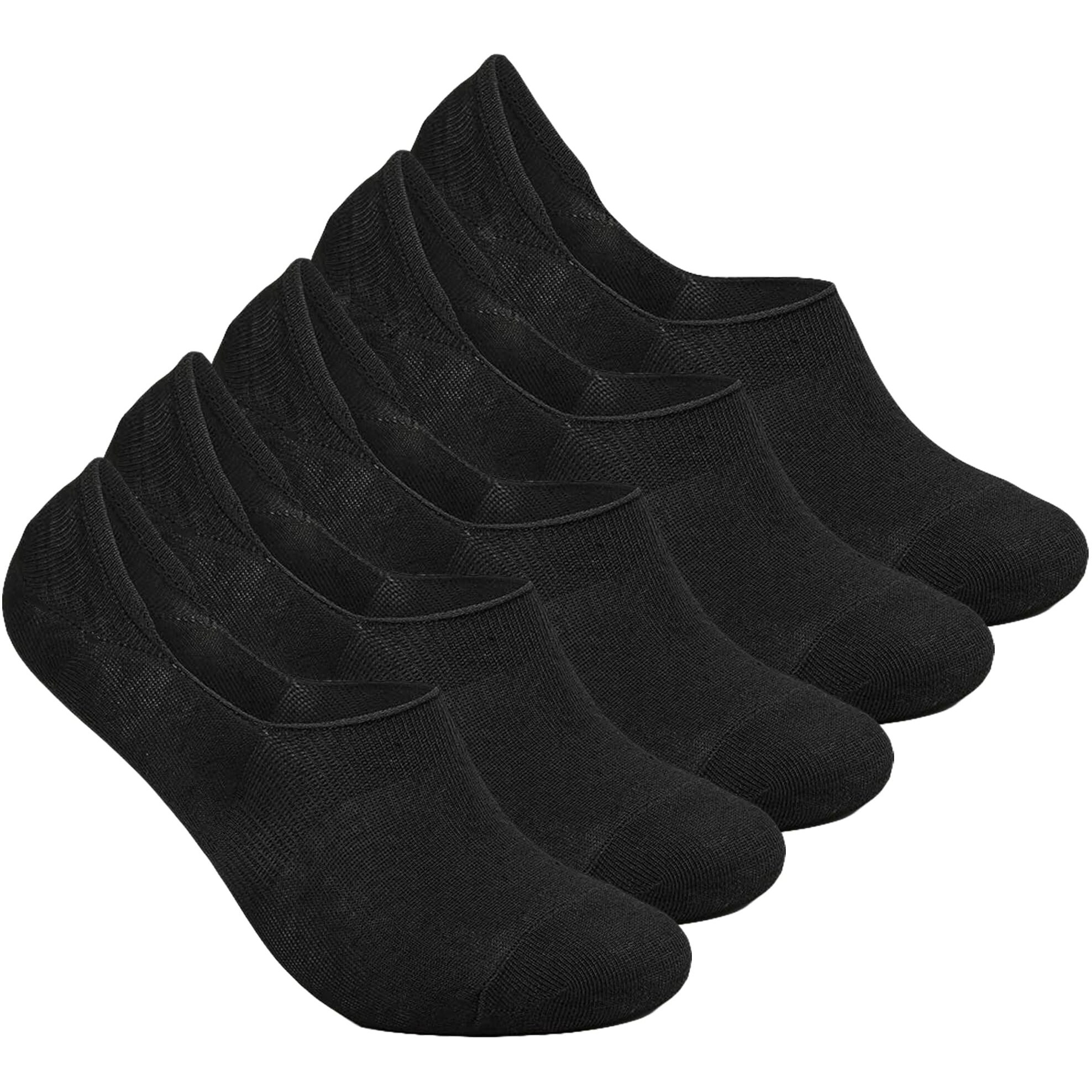 Zensoo No Show Loafer Socks For Men And Women With Anti-Slip For Sports, Running & Hiking, Moisture Wicking With Anti Slip For Everyday Wear, Free Size, Black (Pack Of 5)