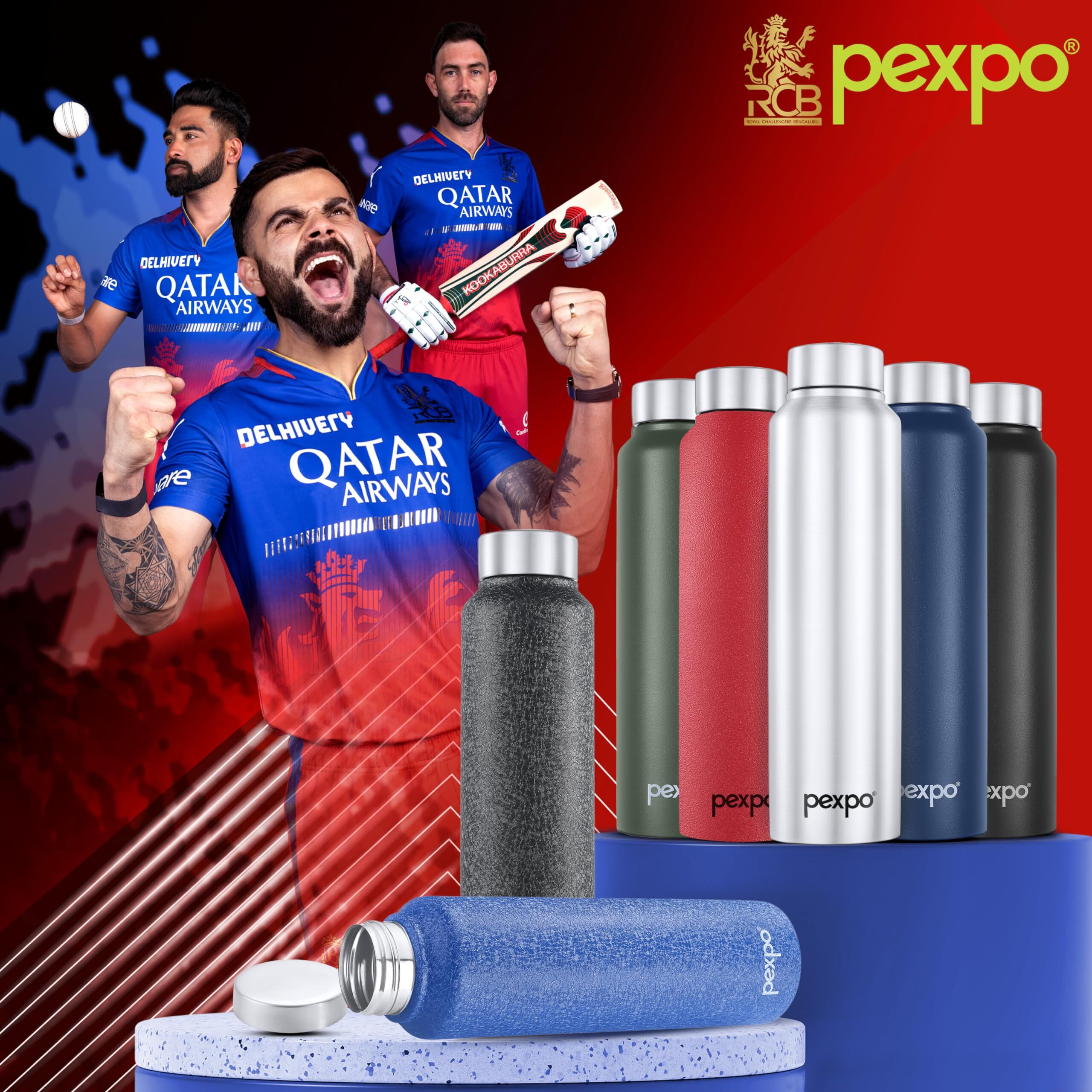 Pexpo Chromo Stainless Steel Sports/Fridge Water Bottle 750Ml, Denim Blue | Eco Friendly | Bpa Free | Water Bottle For Office, Gym, School, Yoga, Trekking, Men, Women And Kids