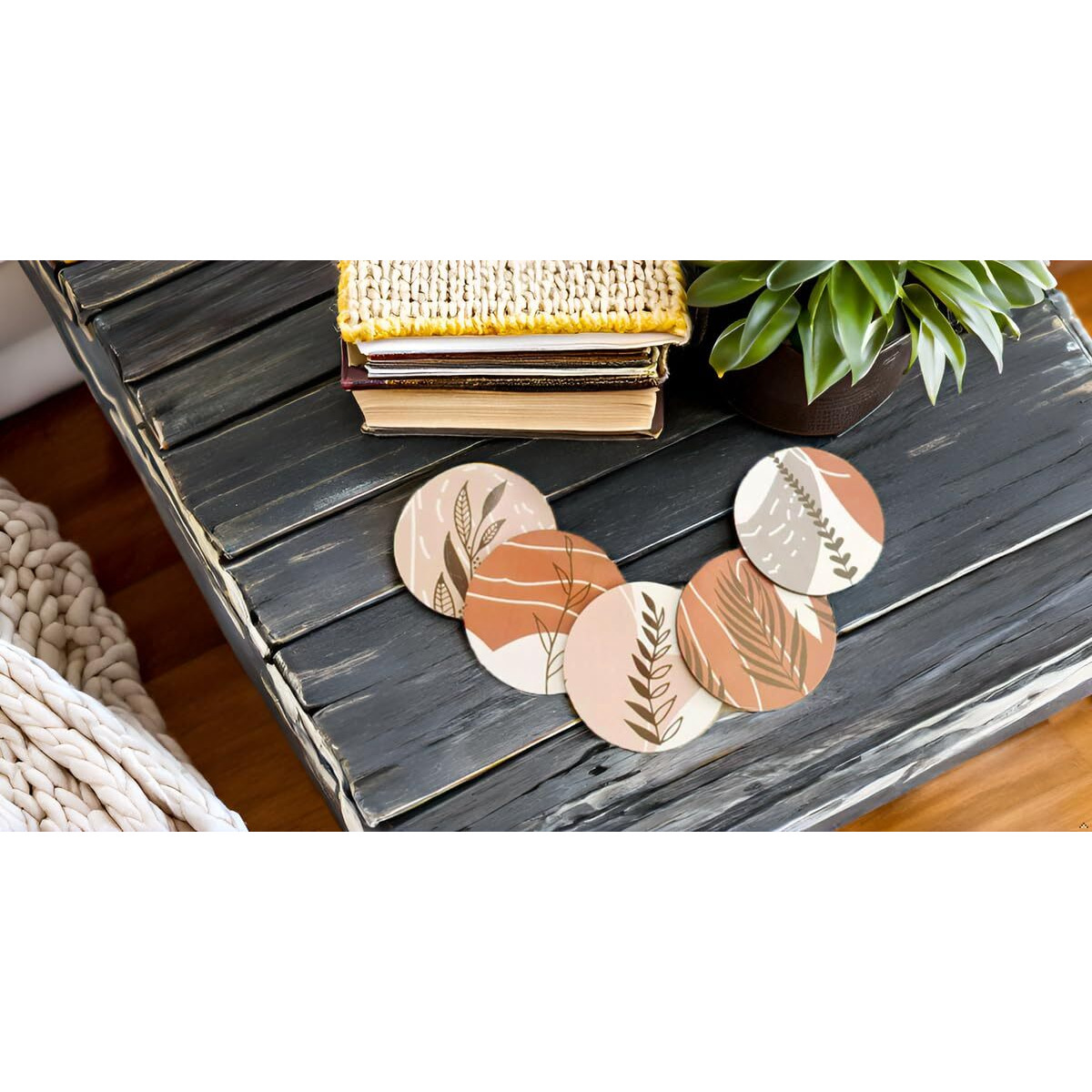 My Creative Hut Tea Coasters Set Of 6, Beautiful Design With Stand For Tea Cups, Coffee Mugs, And Glasses, Ideal For Diwali Gifting (Jungle)