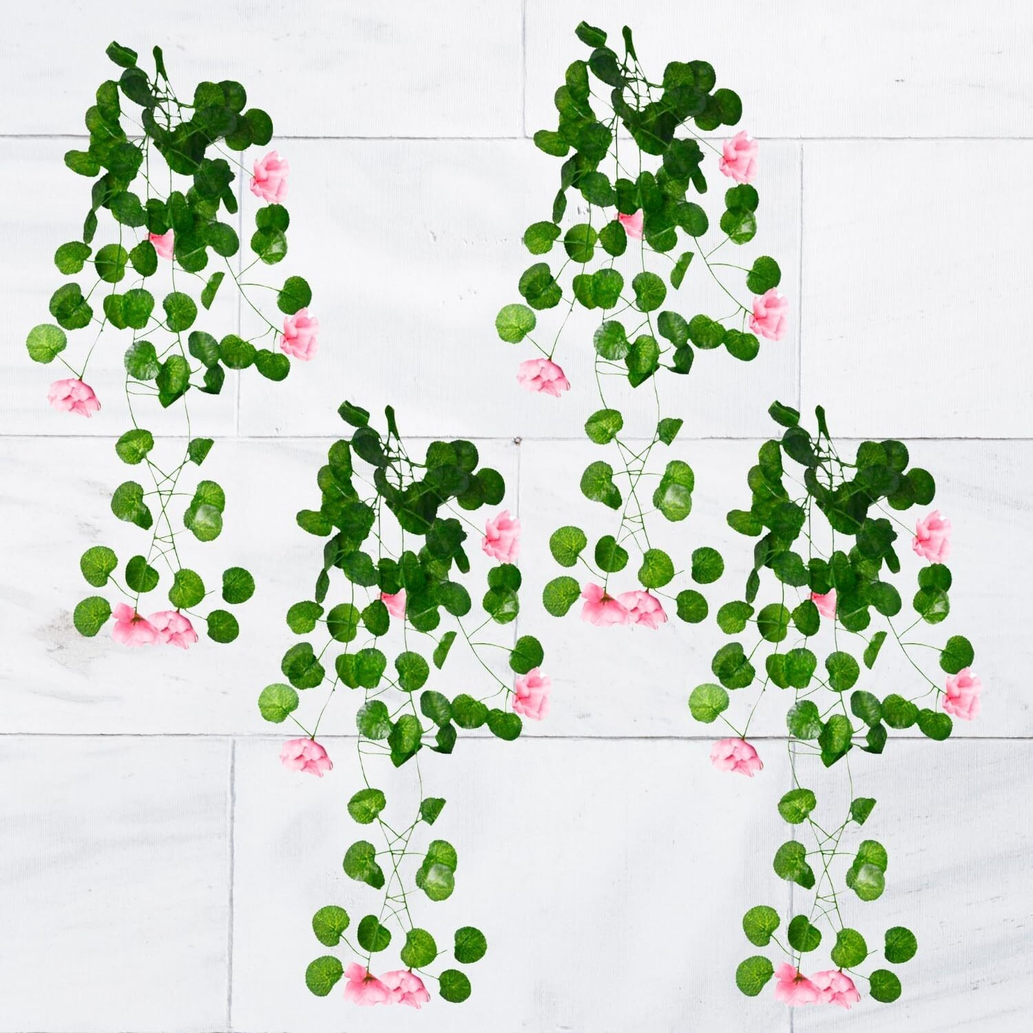 Decorebugs Artificial Flower Plants Leaves Hanging Ivy Garlands Plant Greenery Vine Creeper Home Decor Door Wall Balcony Decoration Party Festival Craft (Pack Of 4)