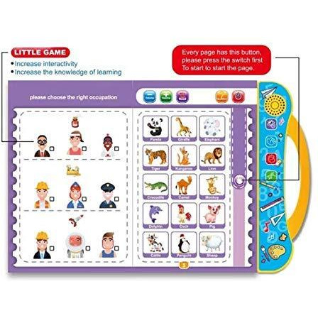 Pluspoint Kids Intelligence Book English Letters & Words Learning Sound Book, Fun Educational Toys. Activities With Numbers, Shapes, Animals Phonetic Learning Book For Toddlers. (I-Book, Multicolor)