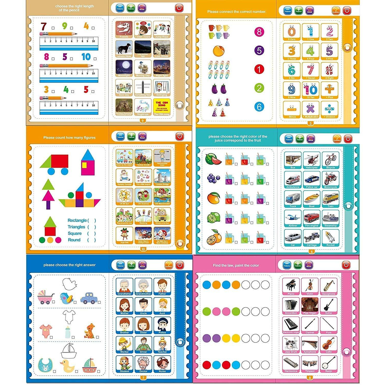 Pluspoint Kids Intelligence Book English Letters & Words Learning Sound Book, Fun Educational Toys. Activities With Numbers, Shapes, Animals Phonetic Learning Book For Toddlers. (I-Book, Multicolor)
