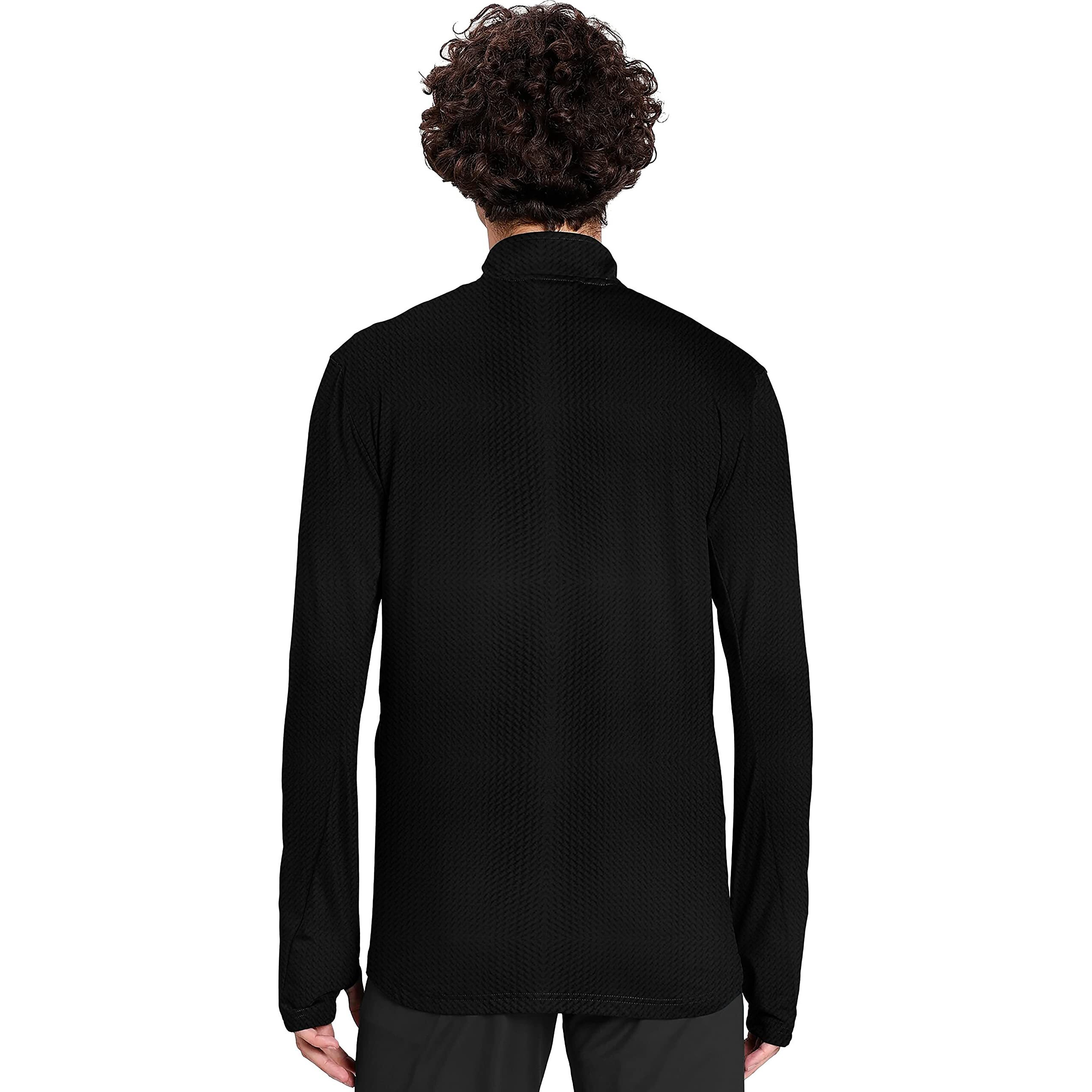 London Hills Full Sleeve Polyester High Neck Full Zip With Pocket Solid Men's Regular Fit Sports Track Jacket Black, 2Xl