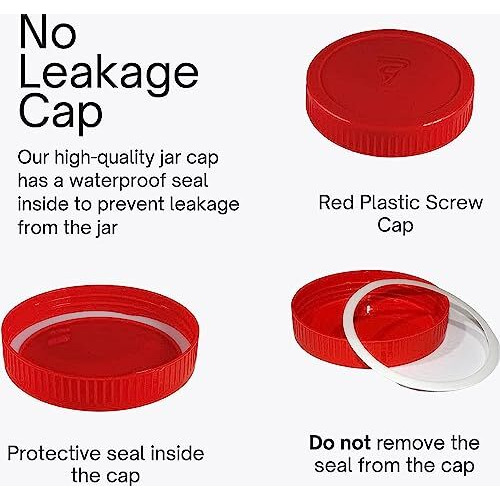 Cloudmart Yera Glass Round Pickle Clear Jars&Containers,5000Ml|For Kitchen Pantry,Snacks,Masala,Honey,Pickles,Cookies,Dry Fruits,And Coffee Beans Storage With Plastic Red Lid (Aahar Jar,5Kg,Set Of 2)