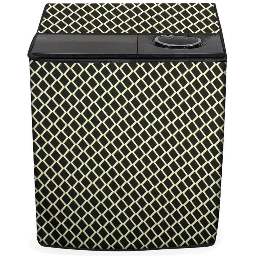 Stylista Washing Machine Cover Compatible For Lg 9 Kg Semi-Automatic Top Loading P9041Sgaz Check Coffee