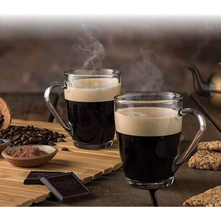 Zroy Enterprise Premium Classic Glass Tea & Coffee Cup Set Of 6-210 Ml, For Transparent Espresso Cappuccino Hot Chocolate, Milk Cup, Green Tea, Herbal Tea, Lemon (Classic, 6)