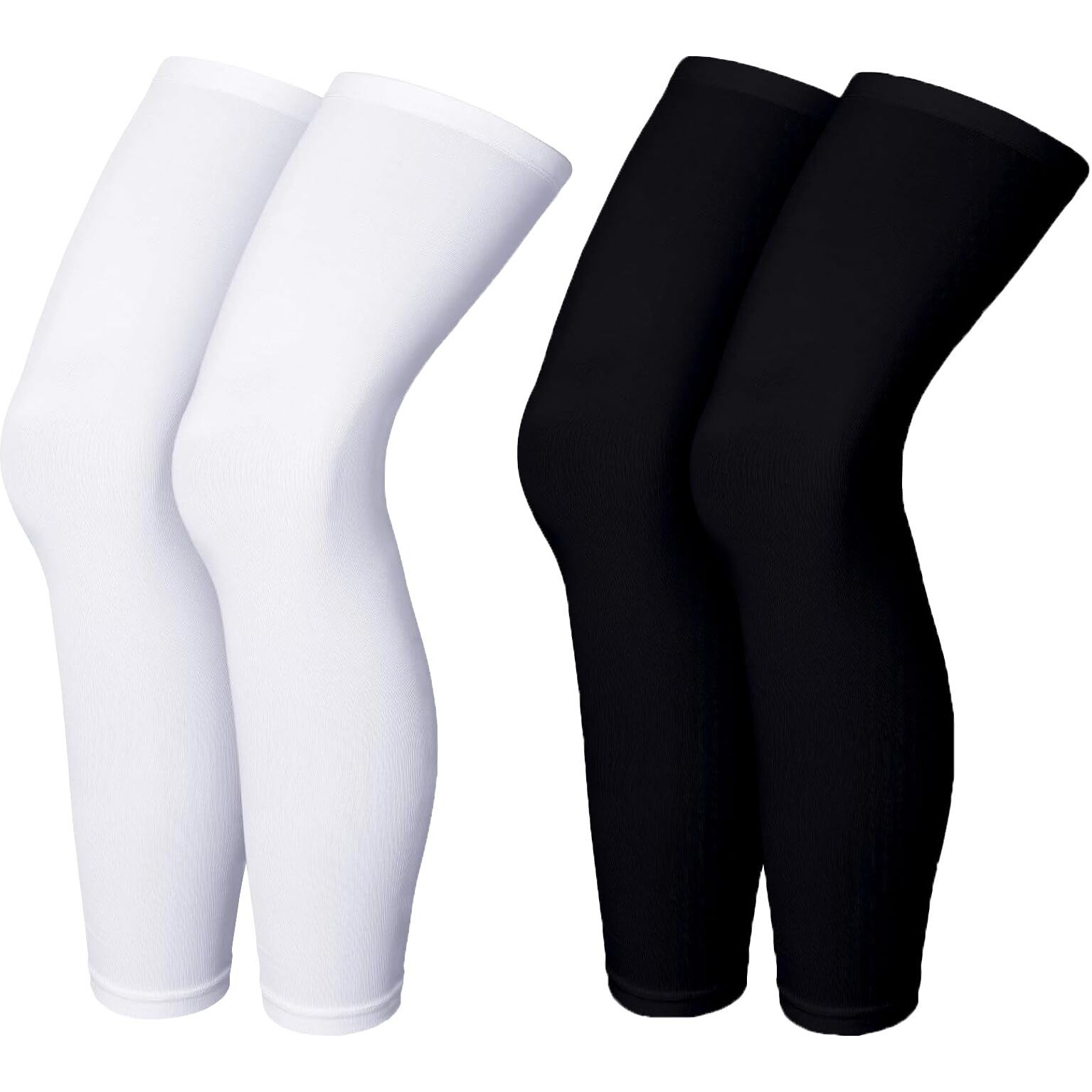 Mizuna Leg Sleeves Unisex Sports Compression Sun Protection Thigh Non-Slip Upf Cooling Full Length Cycling Riding Golf Football Running Winterlegblackwhite