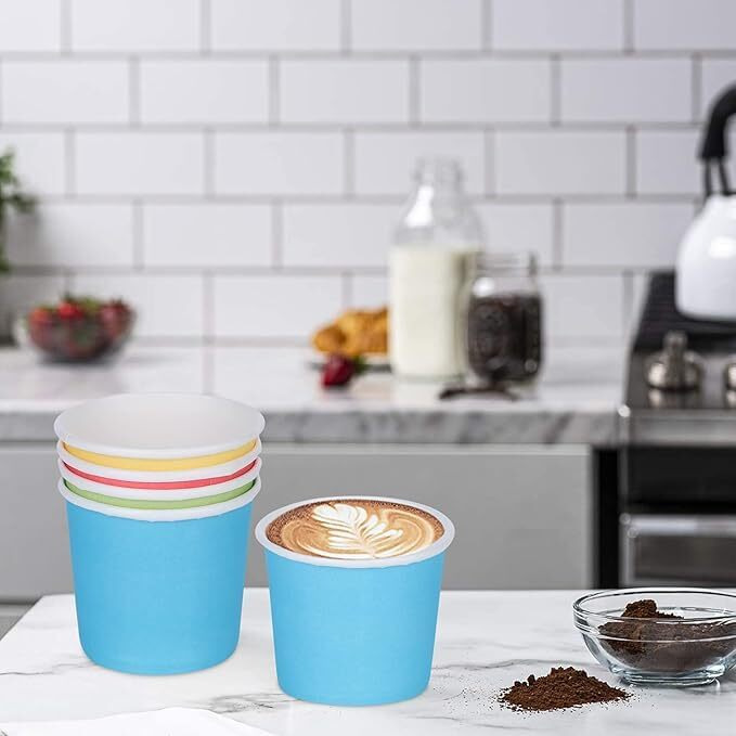 Sanwalsa Disposable Color Paper Tea/Coffee Cups, Pack Of 100 -Pieces - 110 Ml - Multicolor