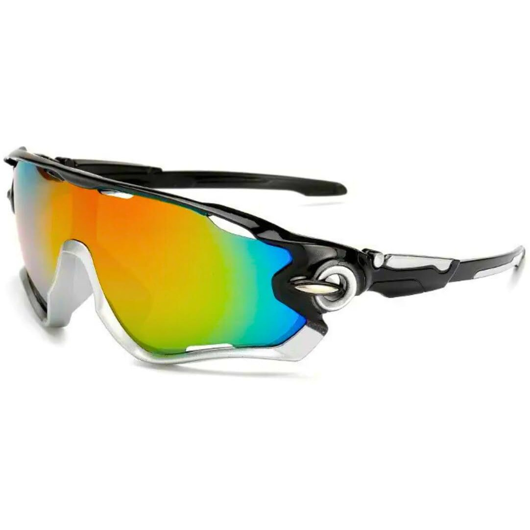 Huvora Uv Protected Sports Mirrored Wraparound Sunglasses For Cycling Cricket Riding Running Men Women Stylish Hydrophobic Lens With Full Coverage Protection Anti Glare Goggles